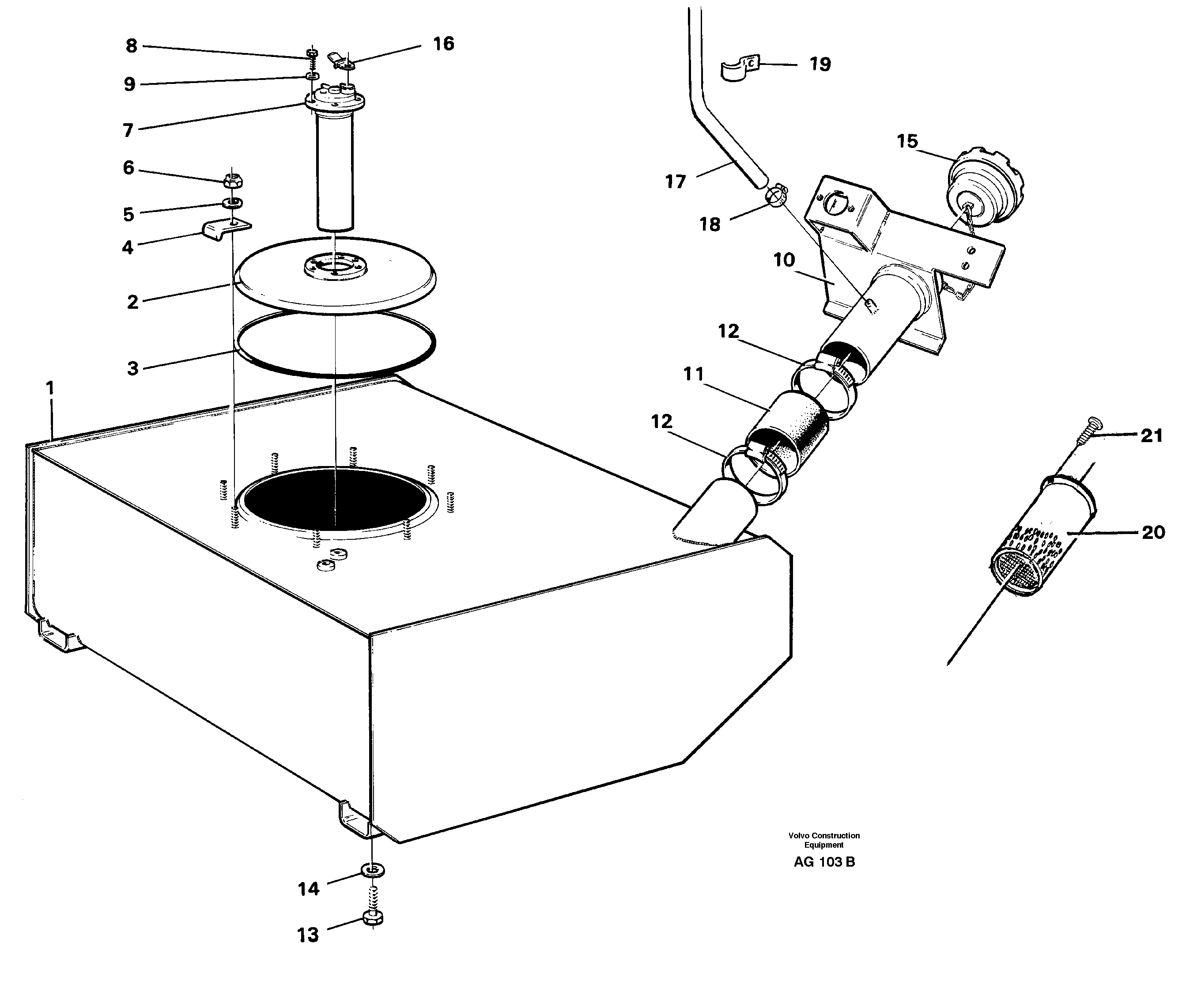 Fuel tank — volvo parts diagram