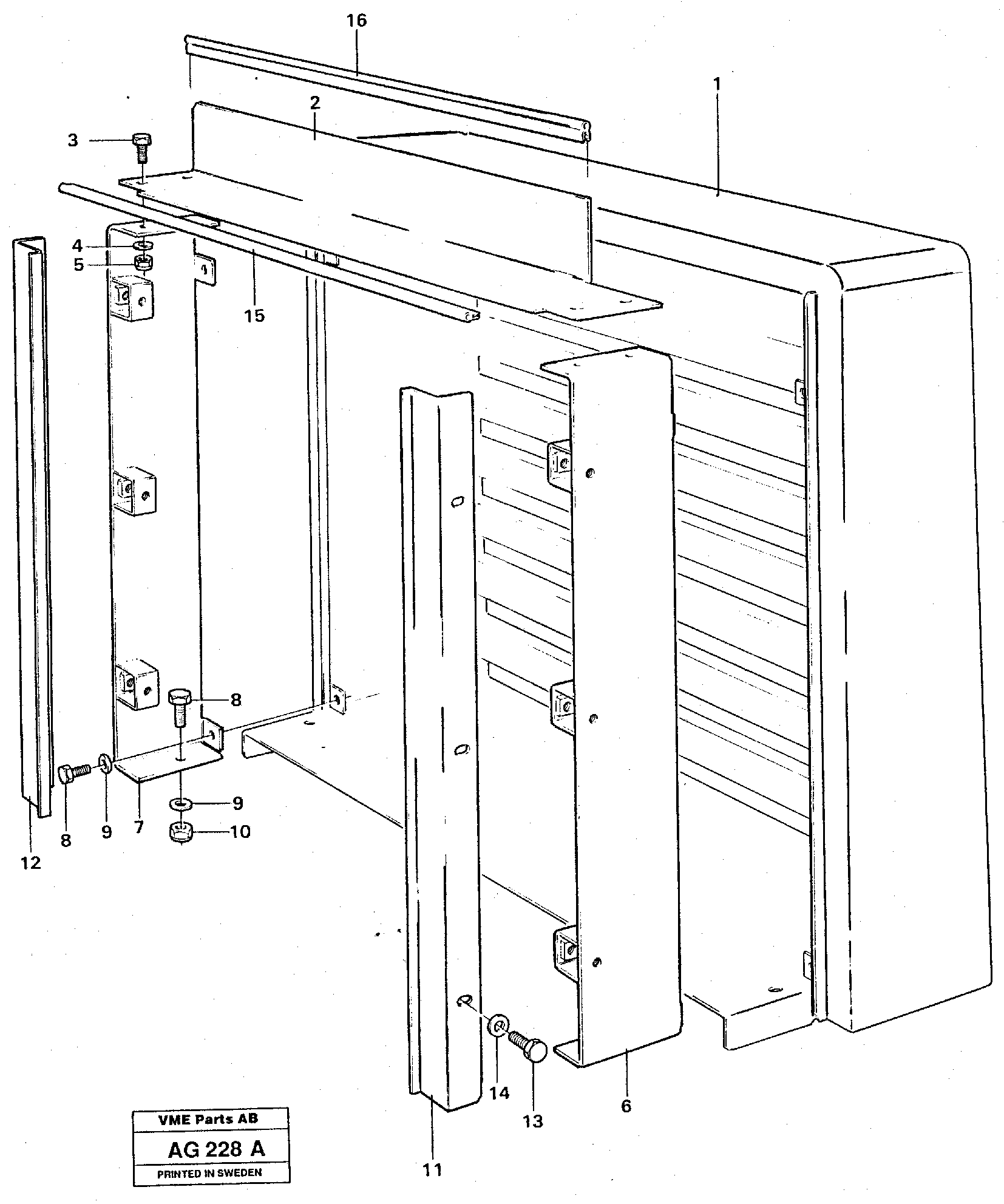 Protecting plates Radiator casing — volvo parts diagram