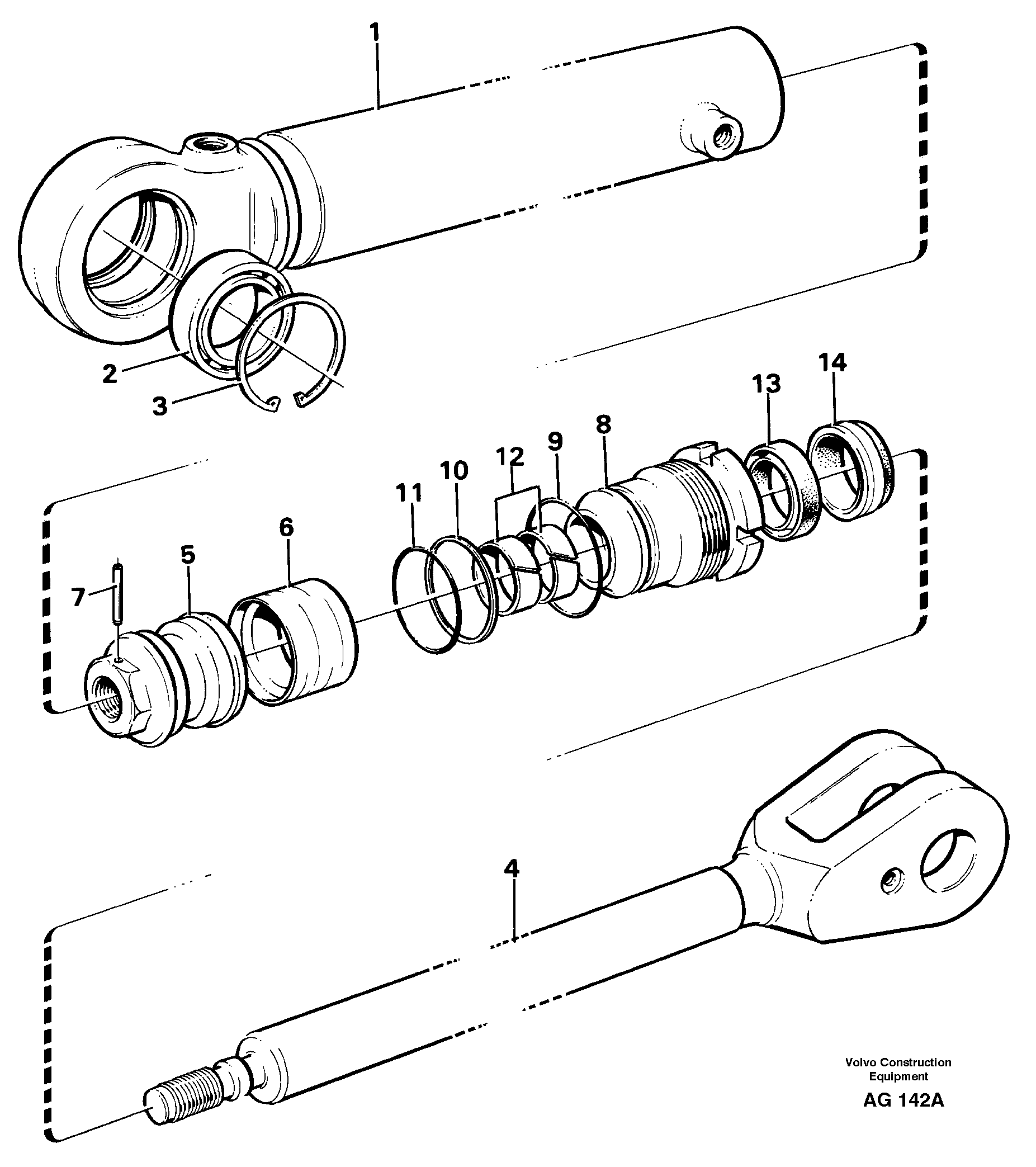 Hydraulic cylinder — volvo parts diagram