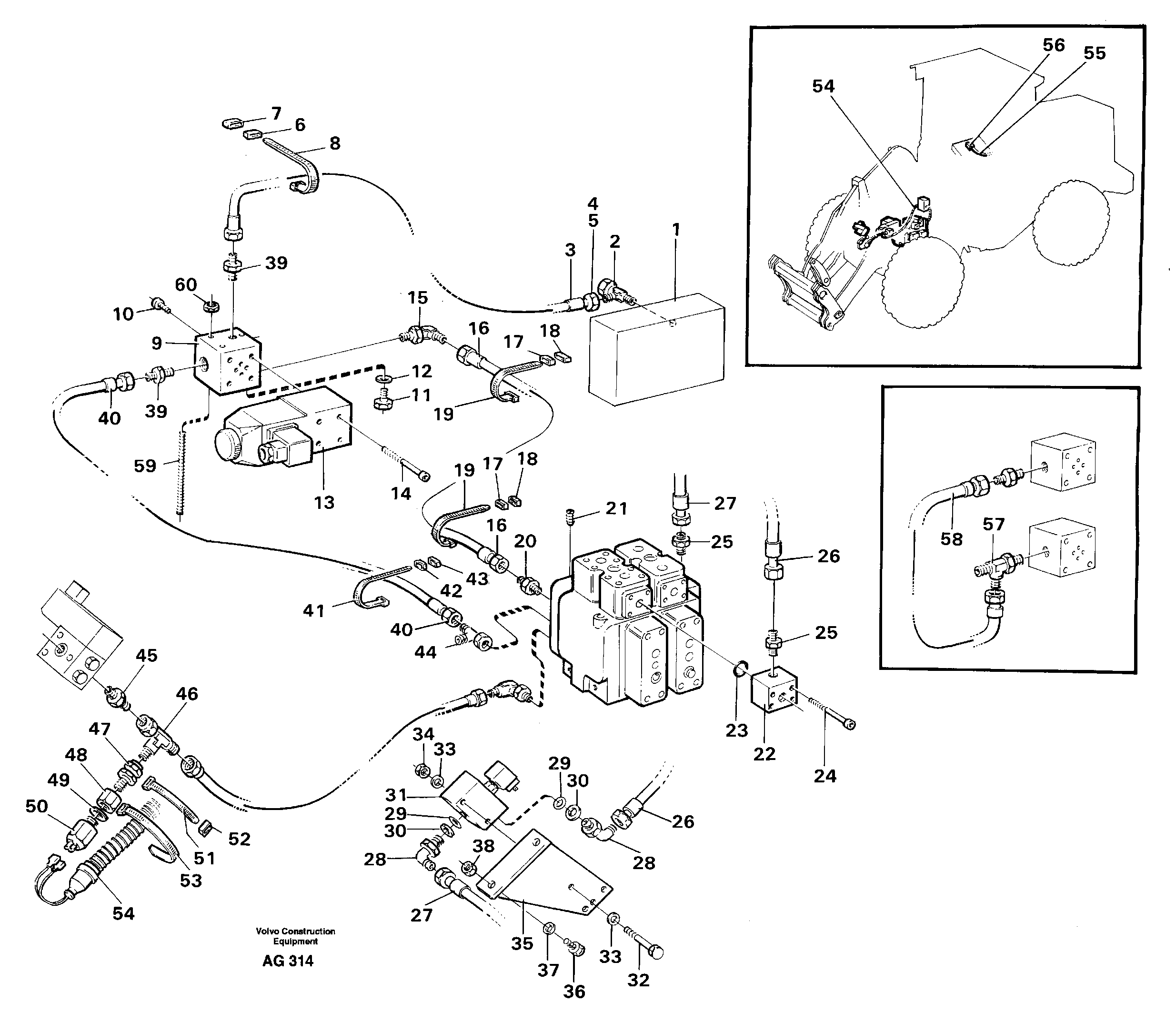Single acting lifting function  94615 — volvo parts diagram