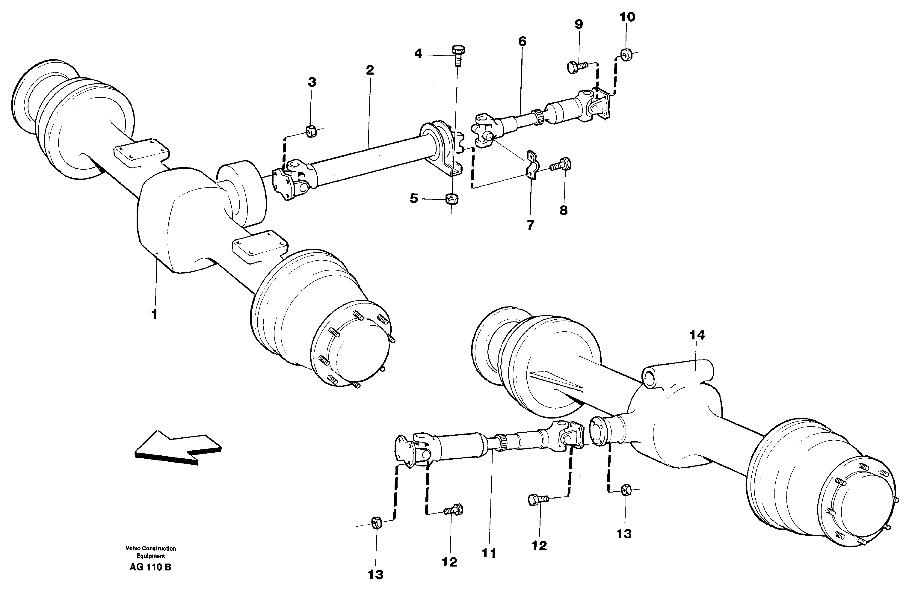Propeller shaft, mounting — volvo parts diagram