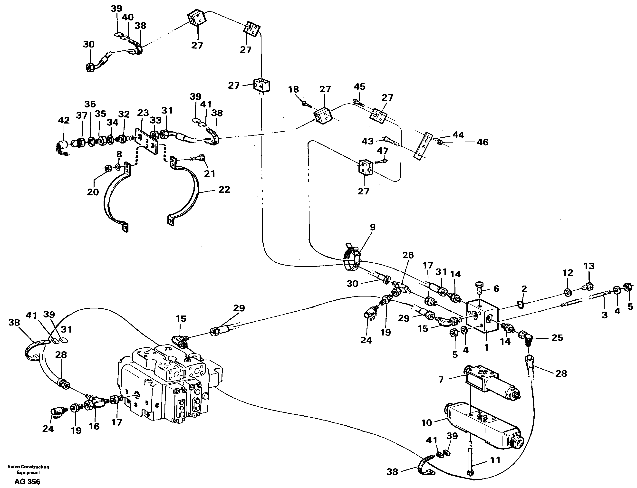 Hydraulic system; 4:th function  94878 — volvo parts diagram