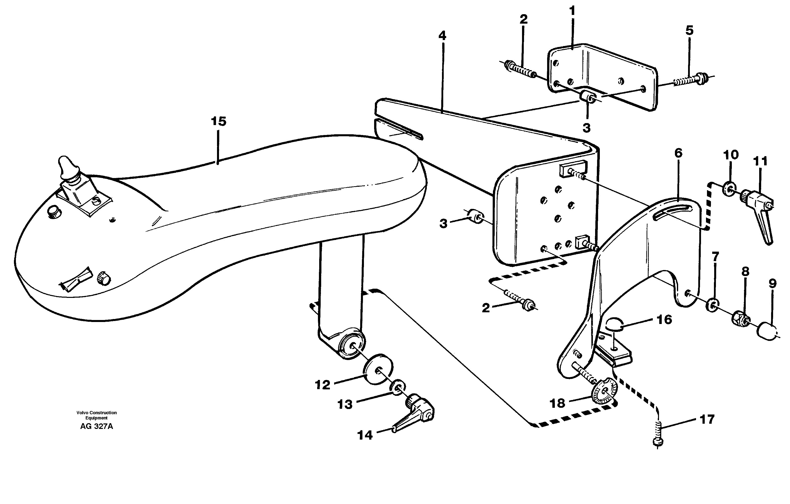 Cdc-steering, armrest, mounting  94608 — volvo parts diagram