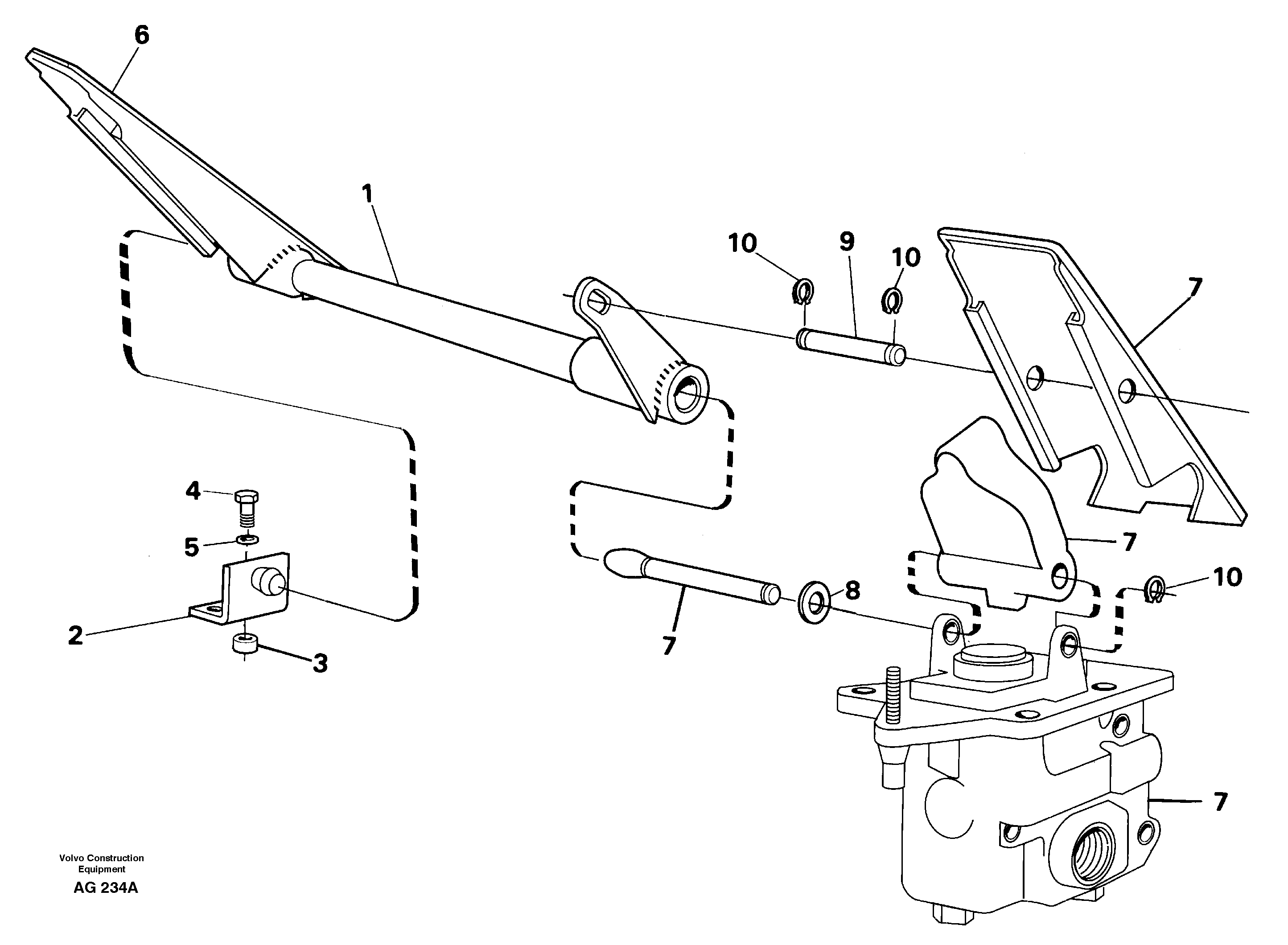 Dual brake pedals  92461 — volvo parts diagram