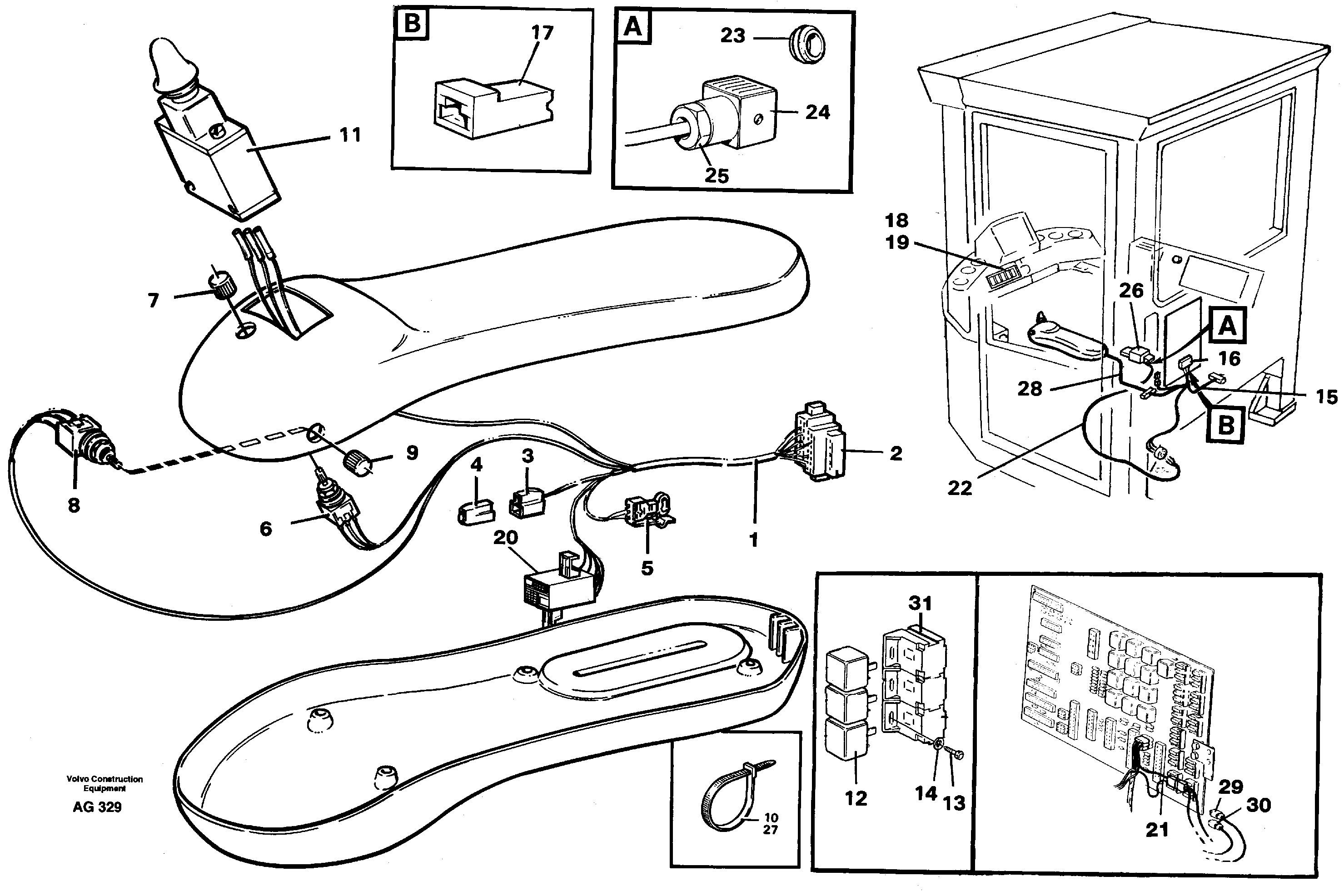 Cable harness for Cdc-steering  94608 — volvo parts diagram