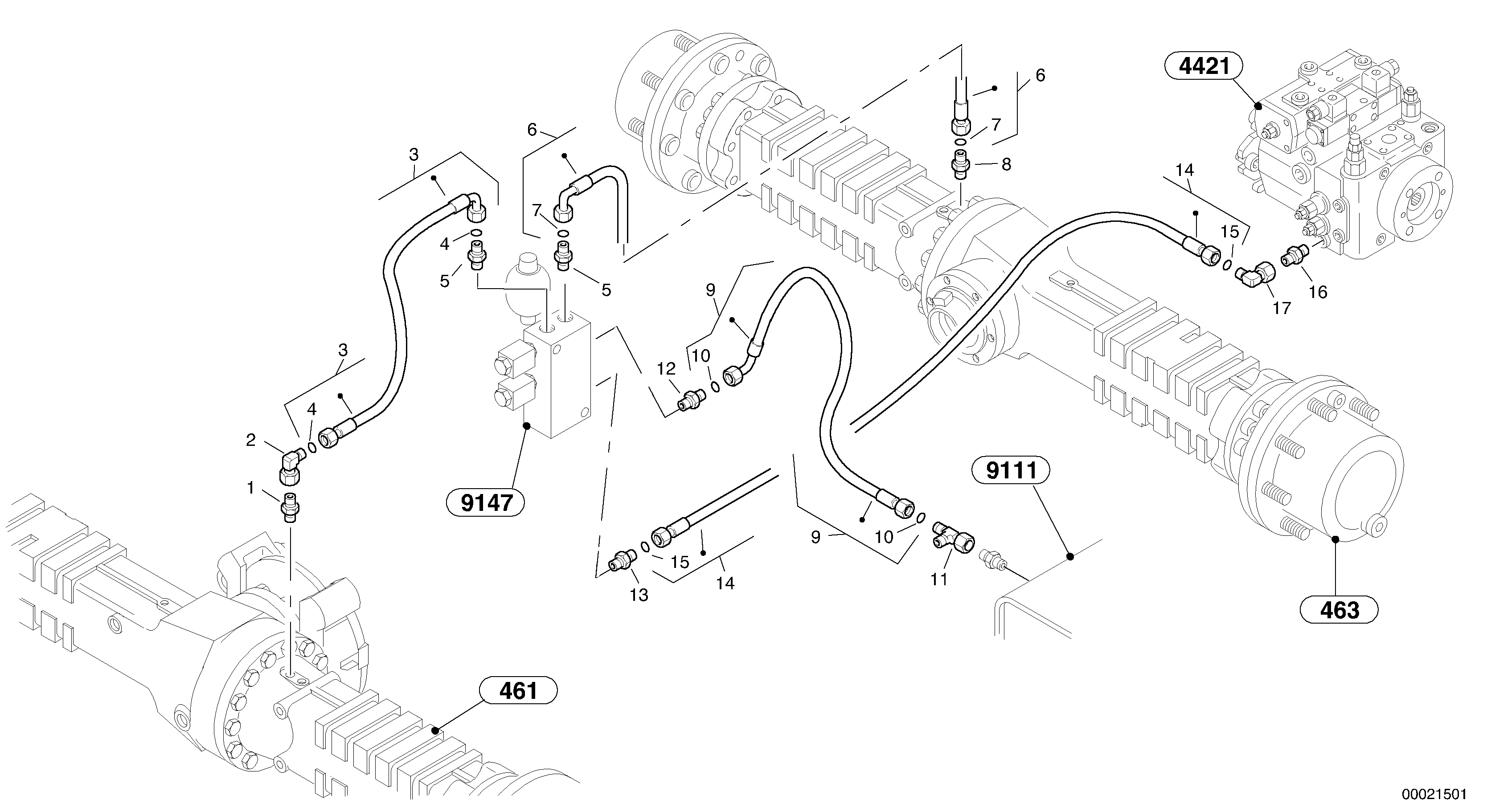 Differential lock — volvo parts diagram