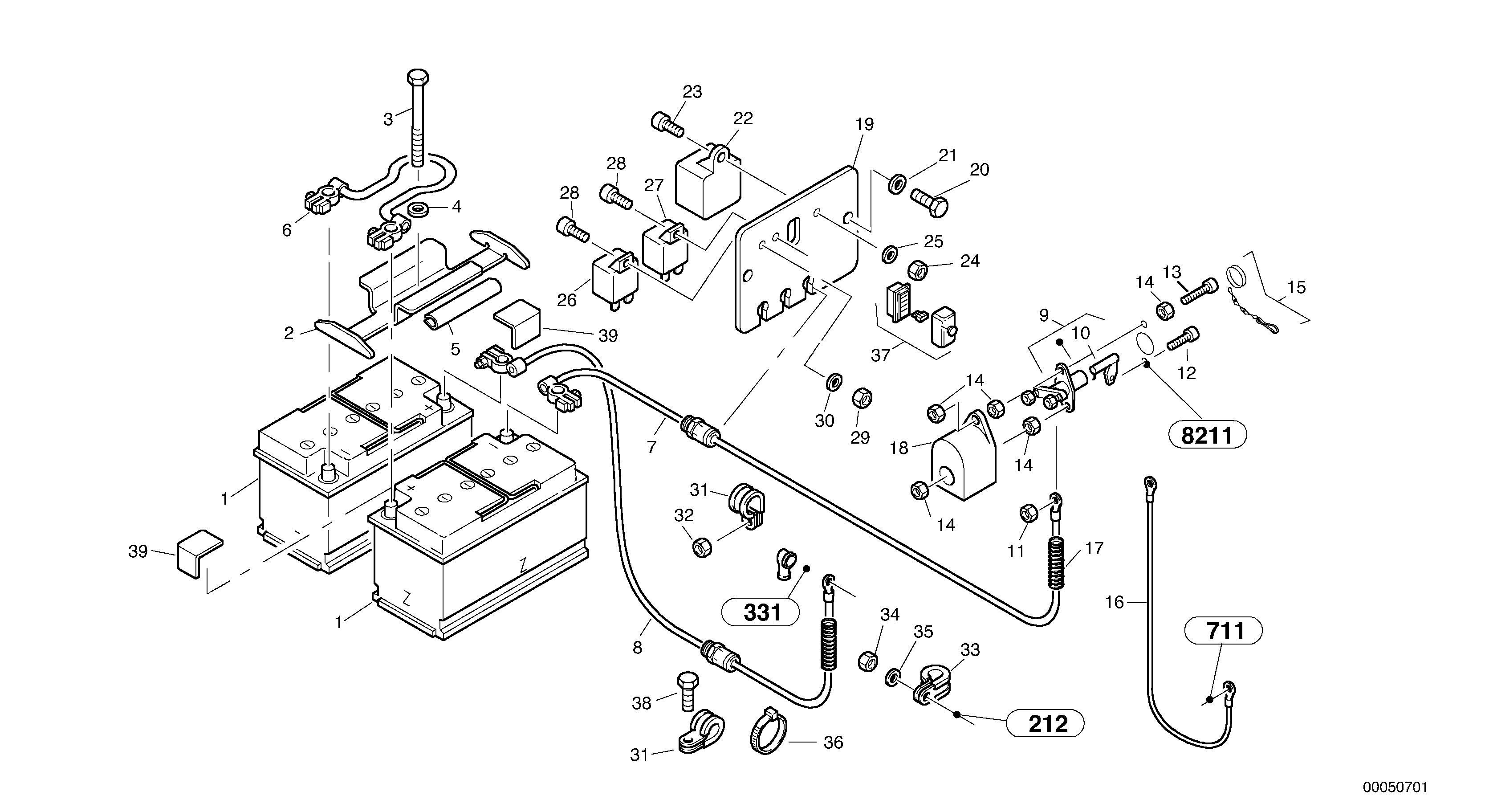 Battery - Relay-group — volvo parts diagram