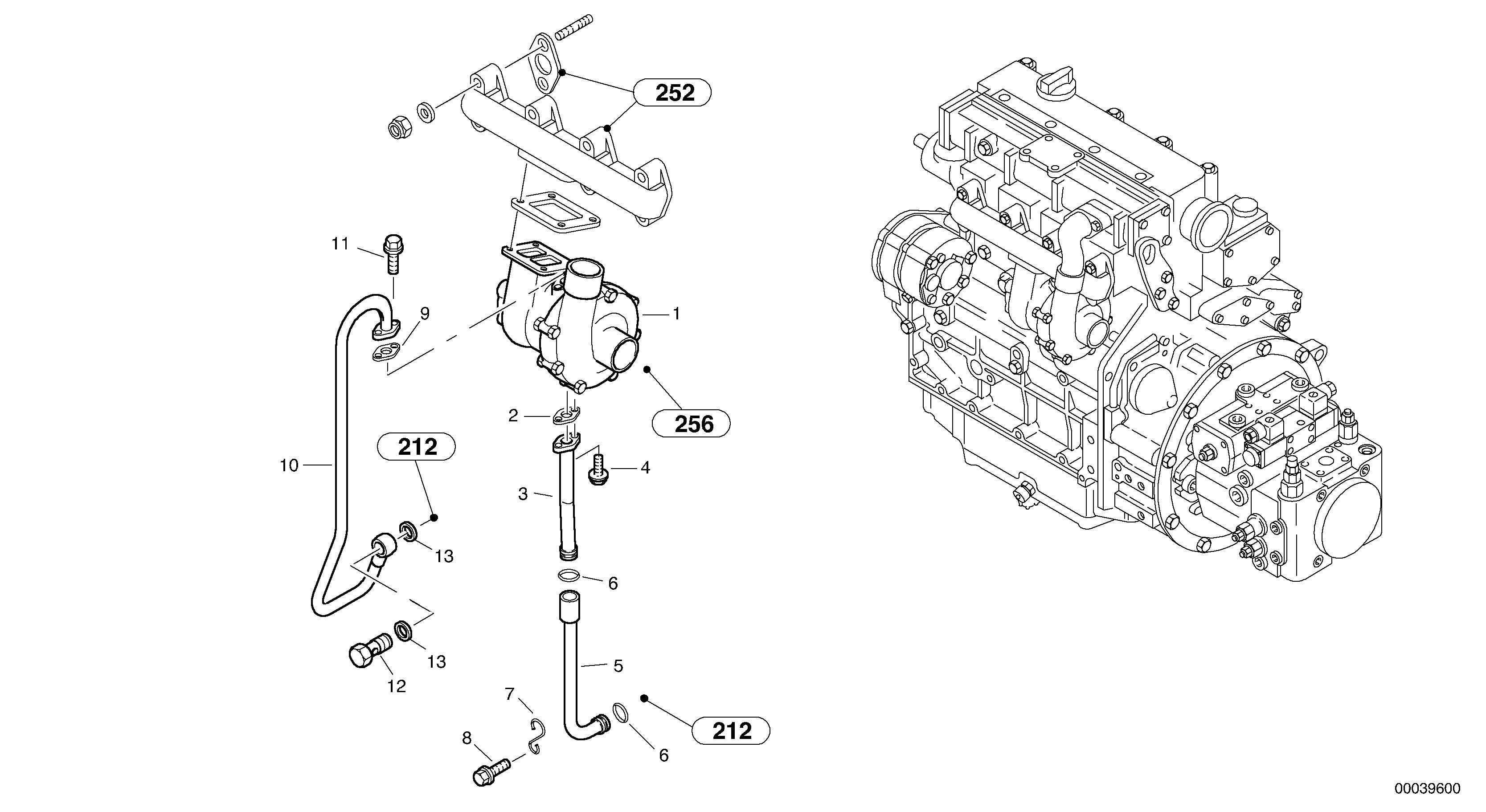 Exhaust turbo - super charger — volvo parts diagram
