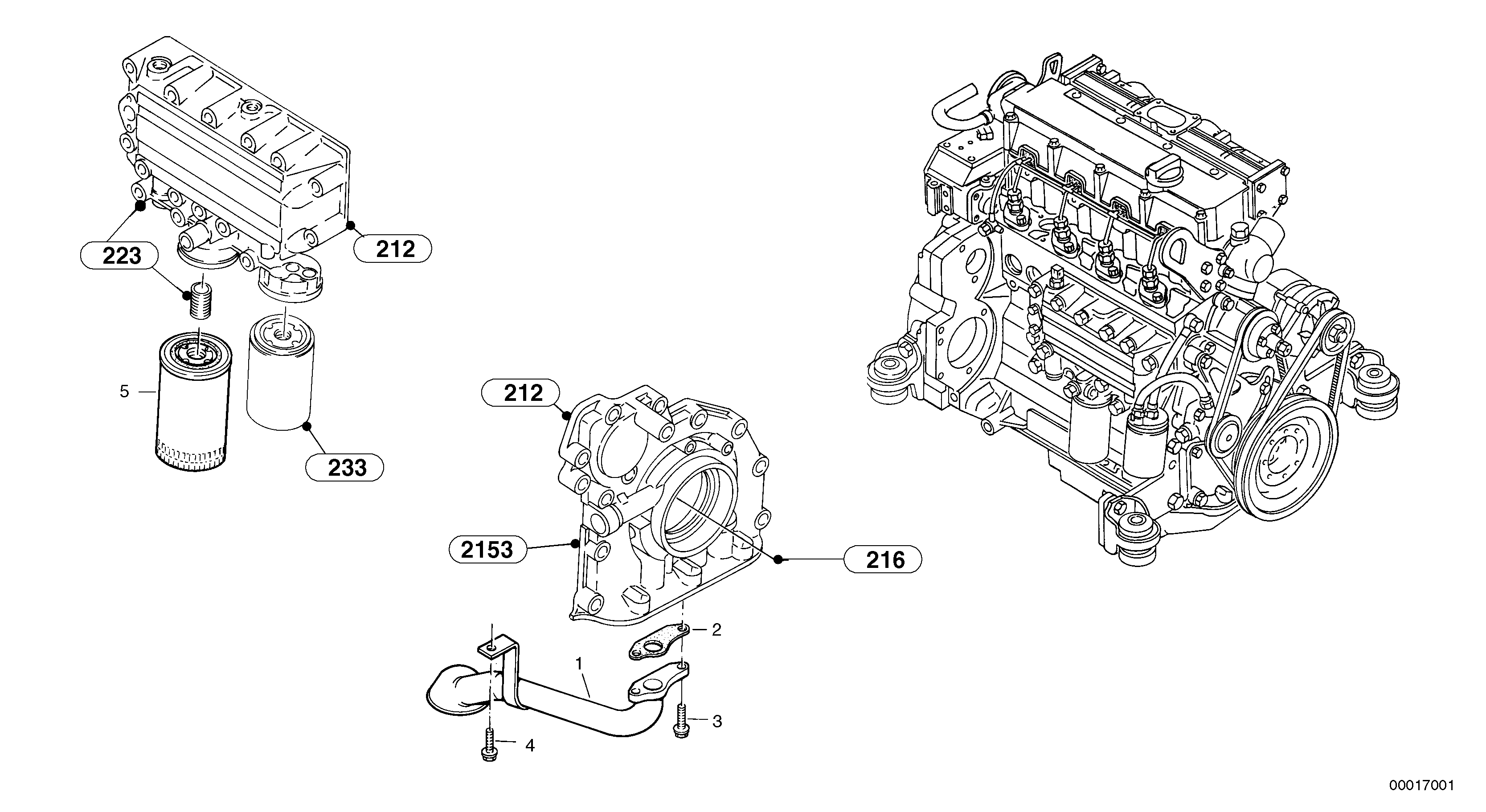 Oil pump, oil filter — volvo parts diagram