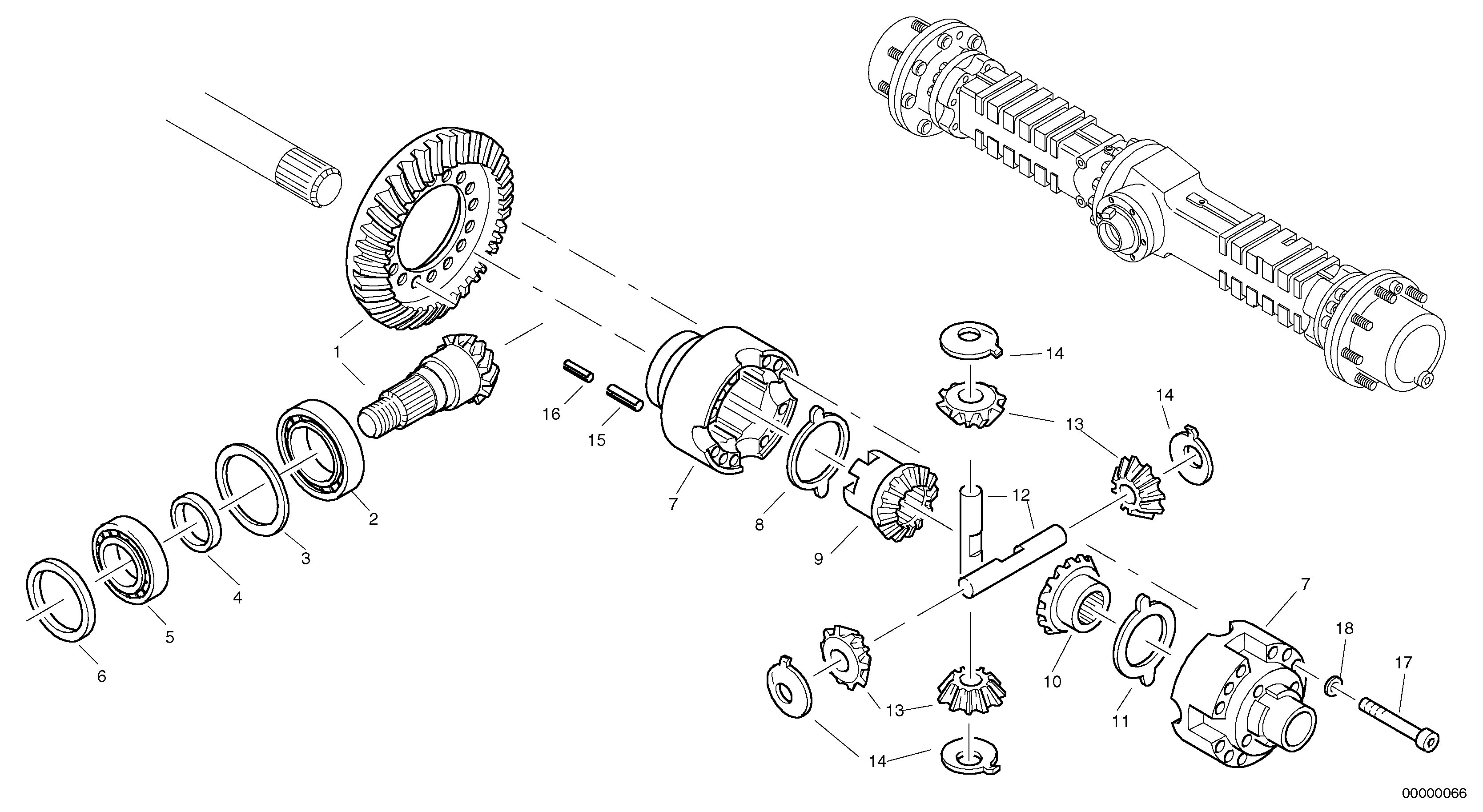 Differential carrier - assy rear axle — volvo parts diagram