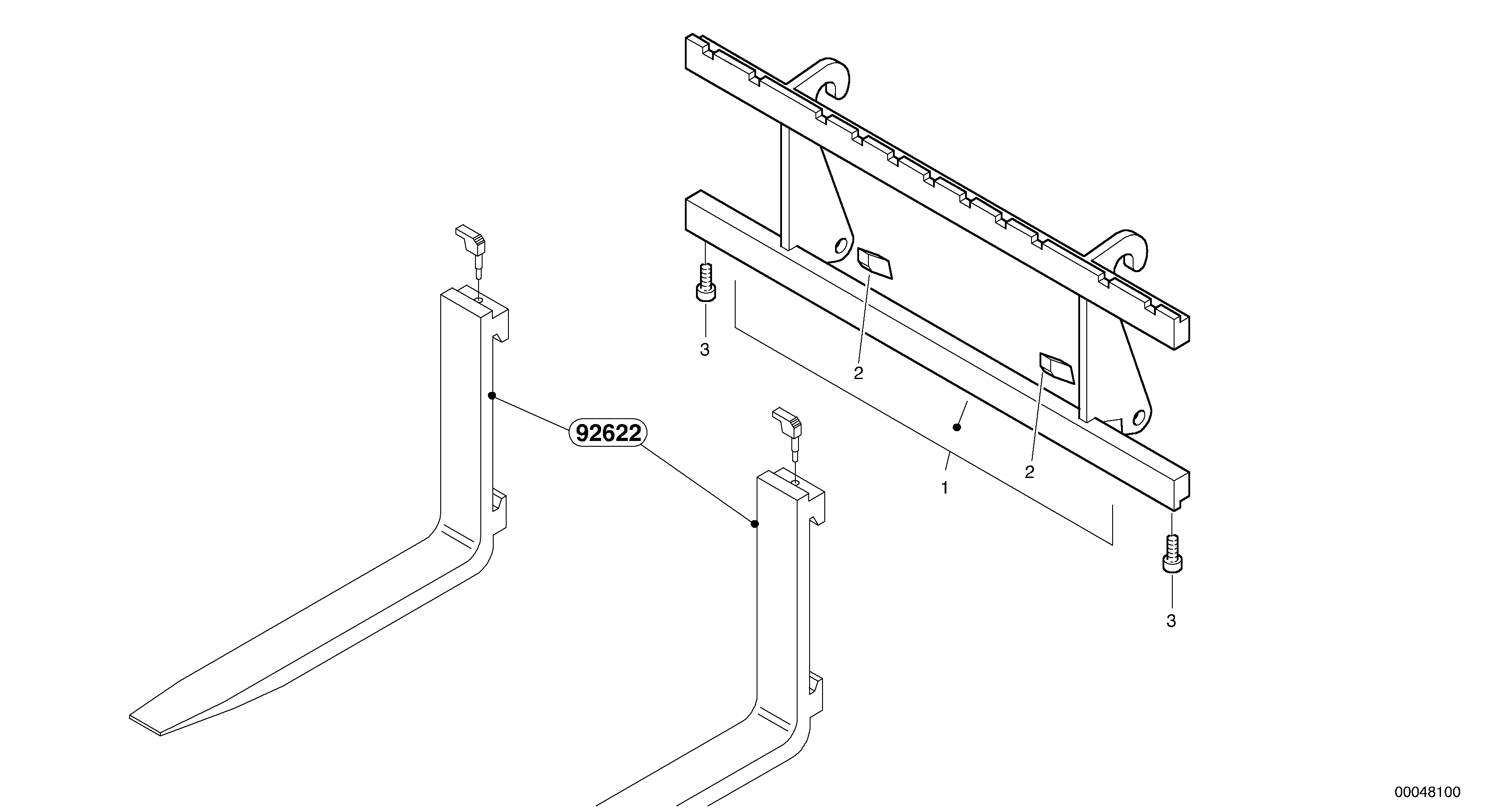 Fork lift attachment support — volvo parts diagram