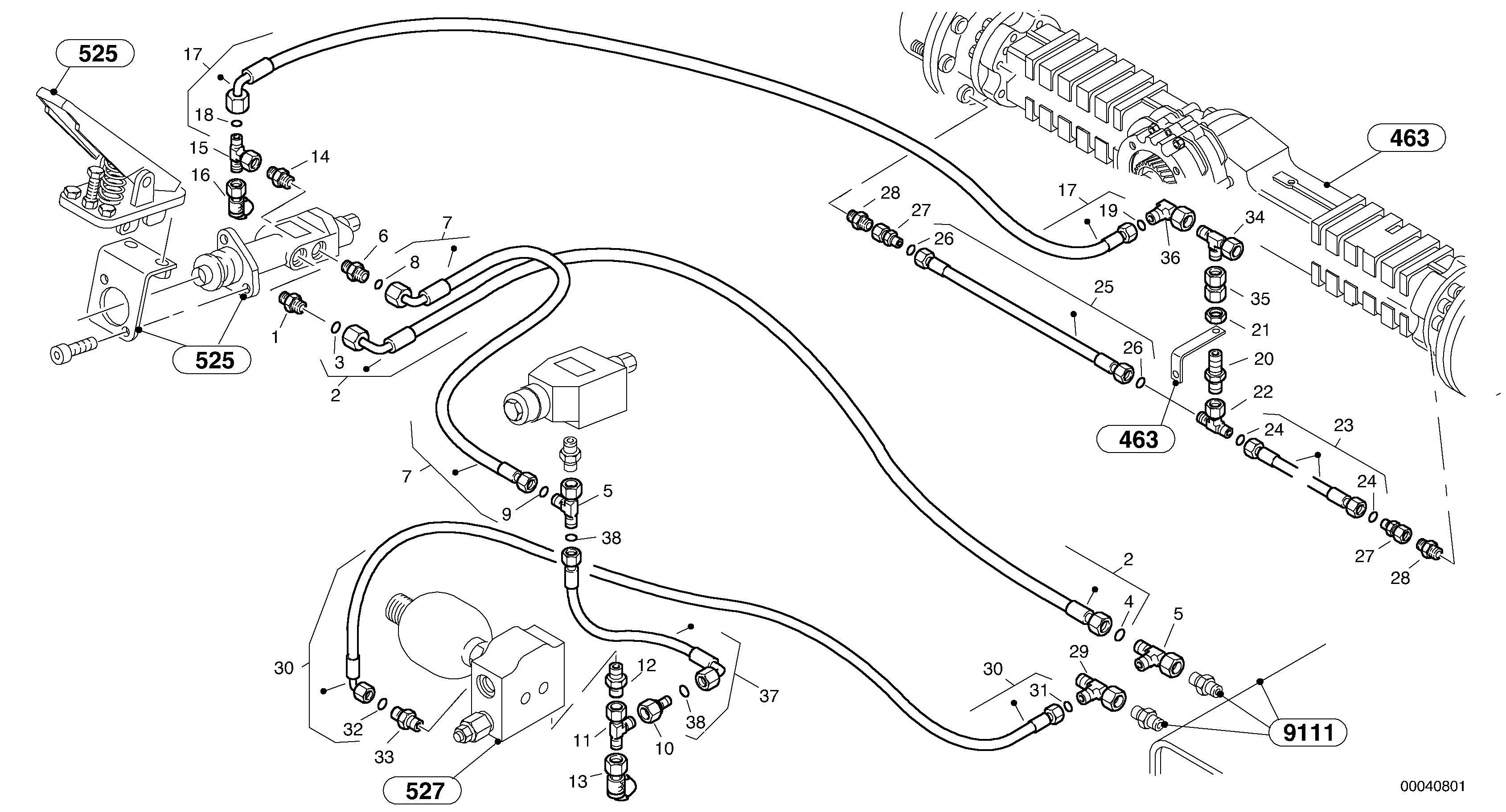 Lines - Pump storage-brake — volvo parts diagram