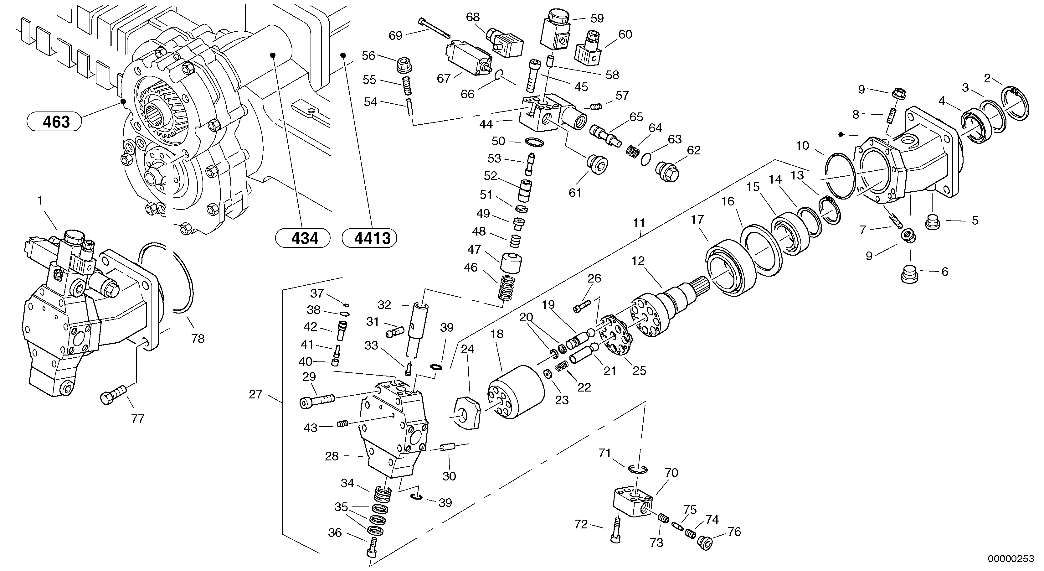 Variable displacement motor — volvo parts diagram