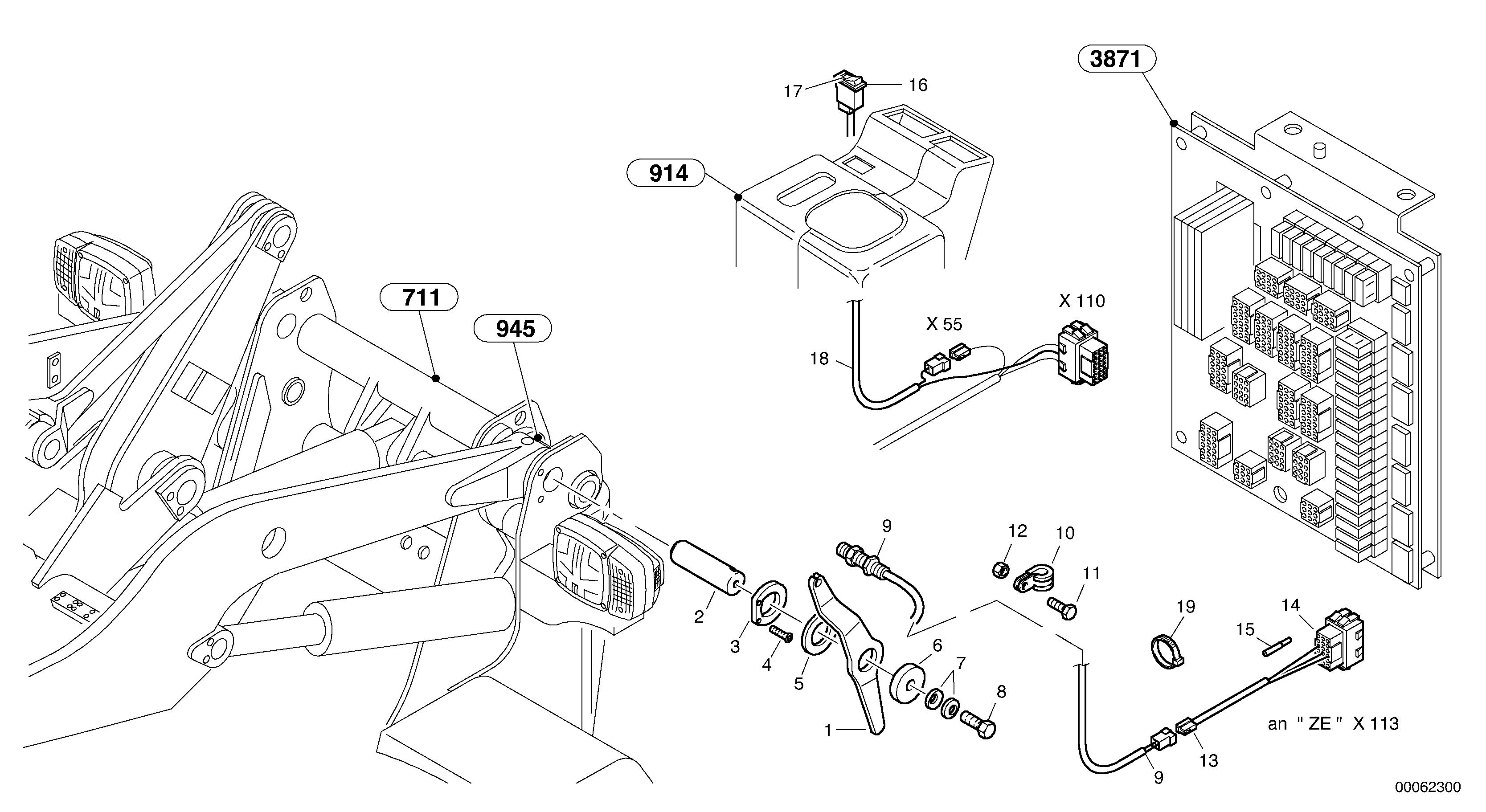 Lift end disconnection — volvo parts diagram