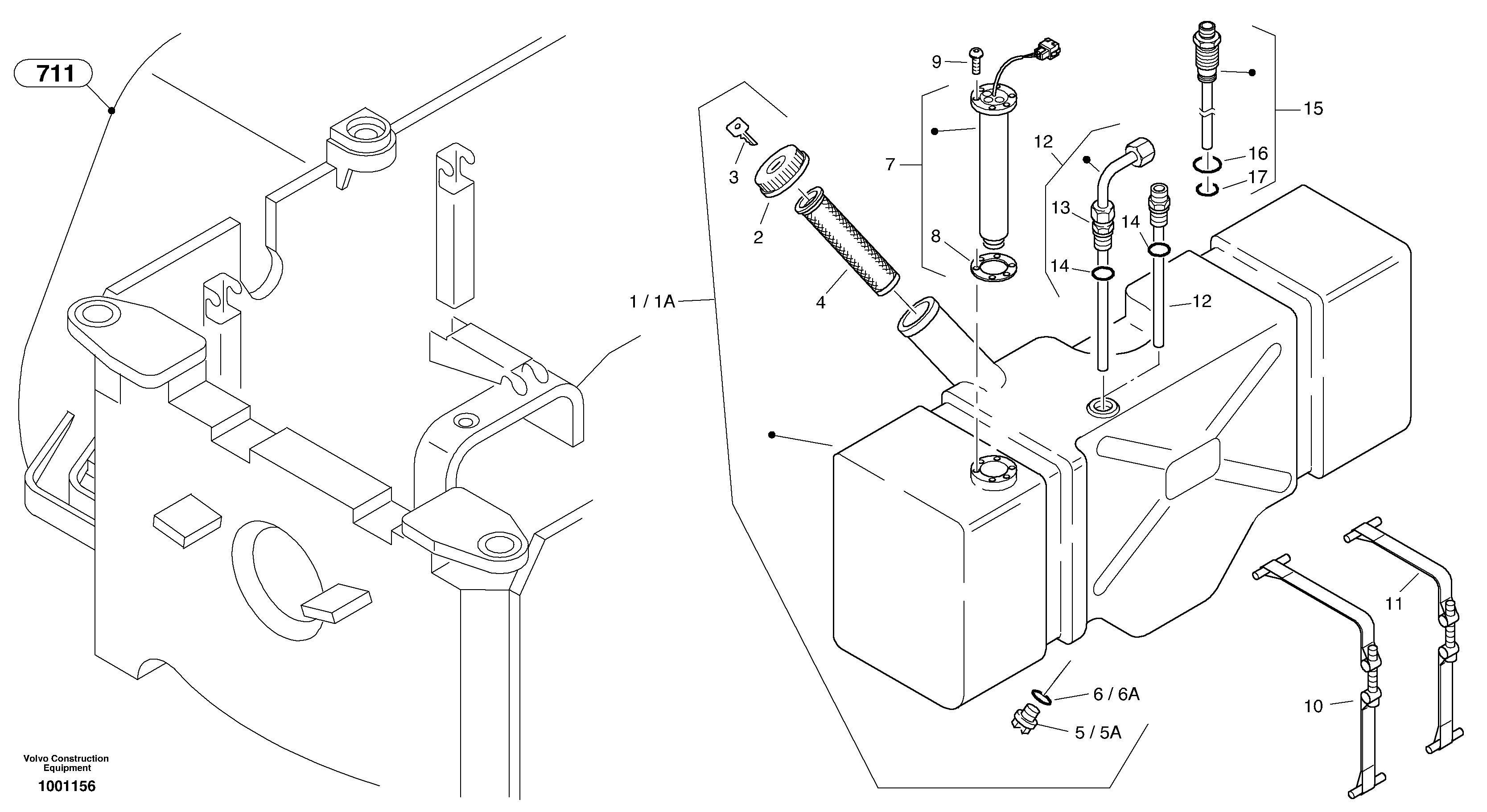 Fuel tank — volvo parts diagram