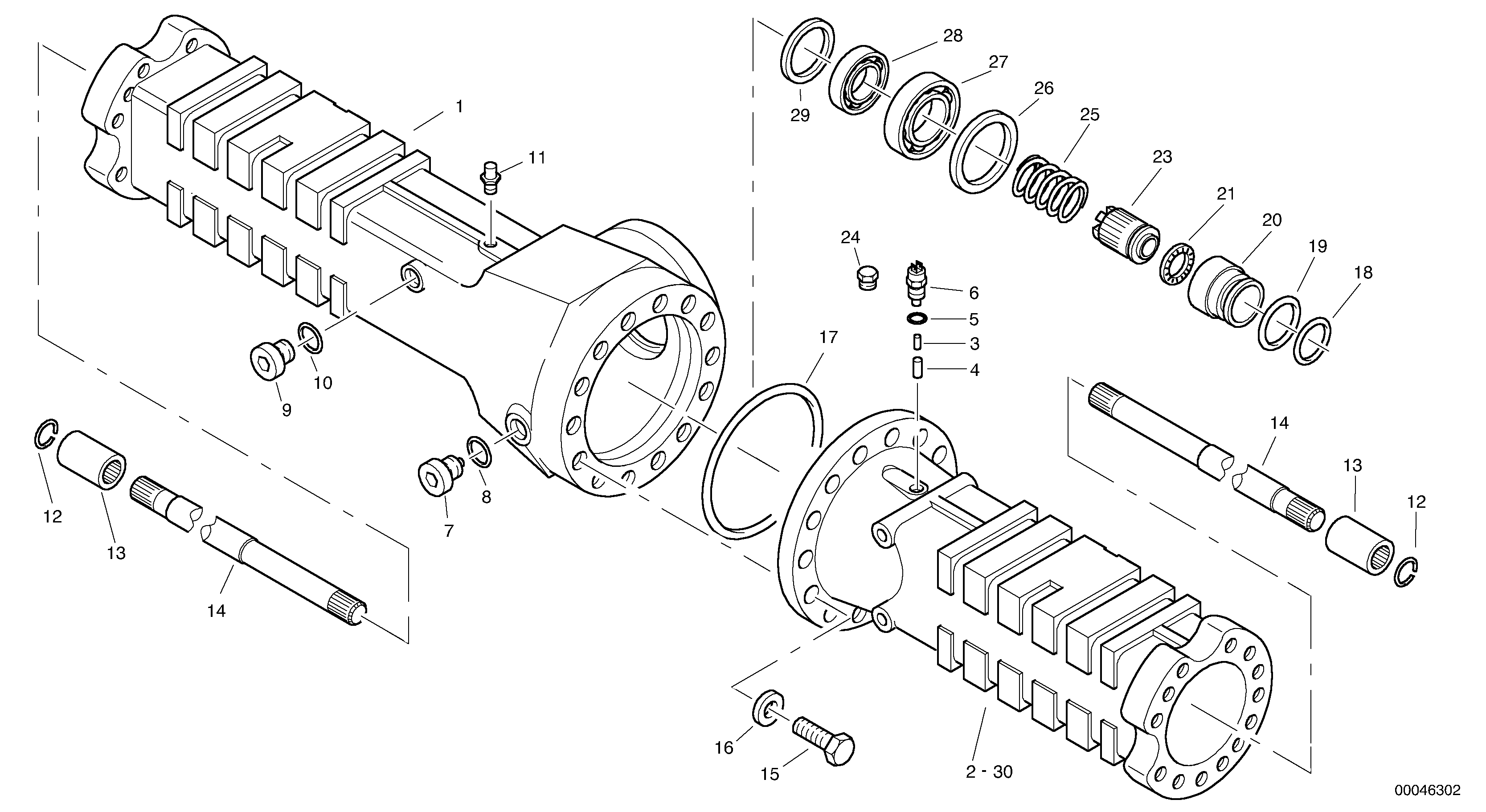 Housing - front axle — volvo parts diagram