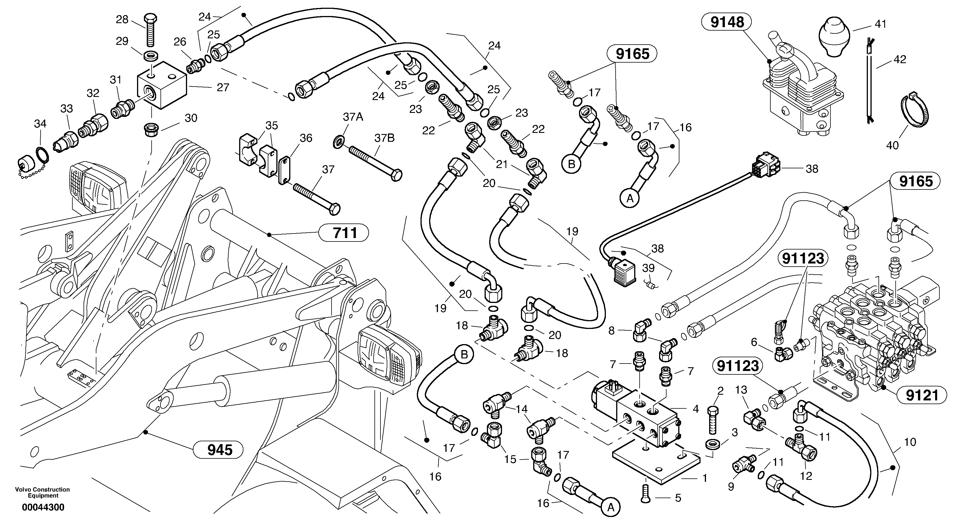 Hydraulic function - Nr. 4 — volvo parts diagram