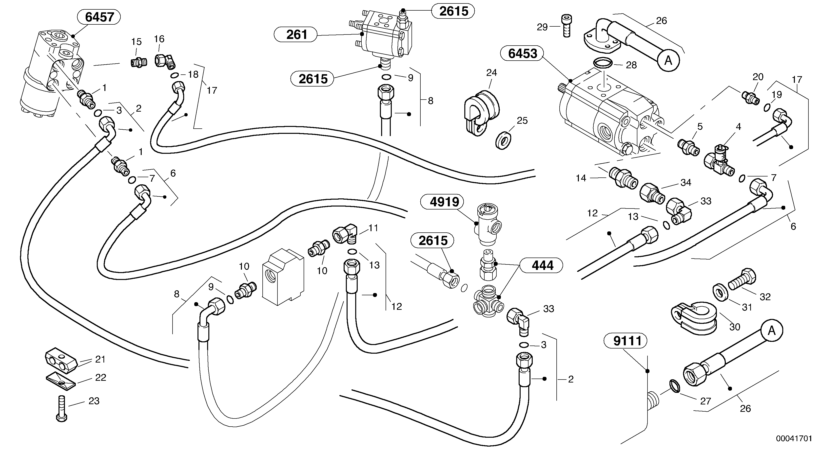 Steering-hydraulic equipment - rear vehicle — volvo parts diagram