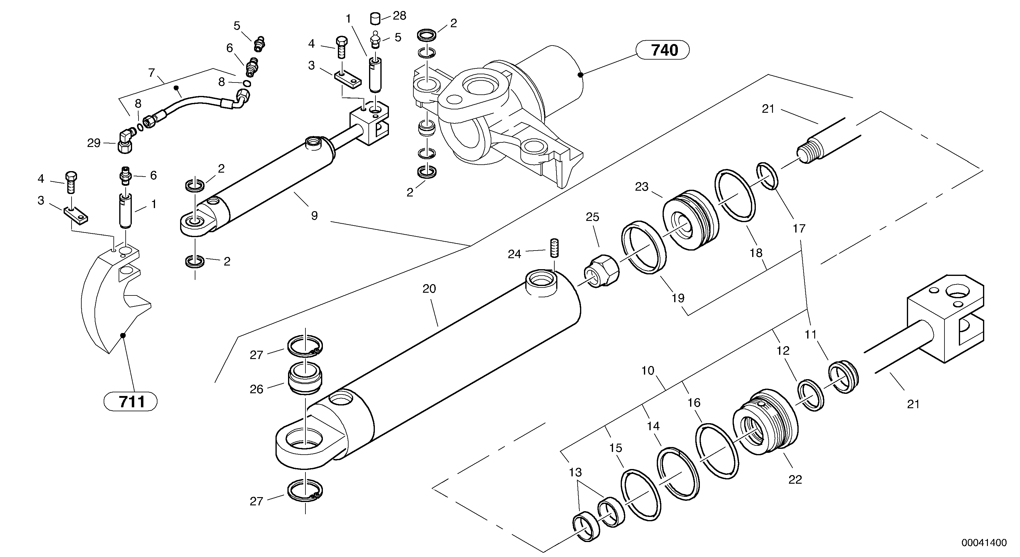 Steering cylinder — volvo parts diagram