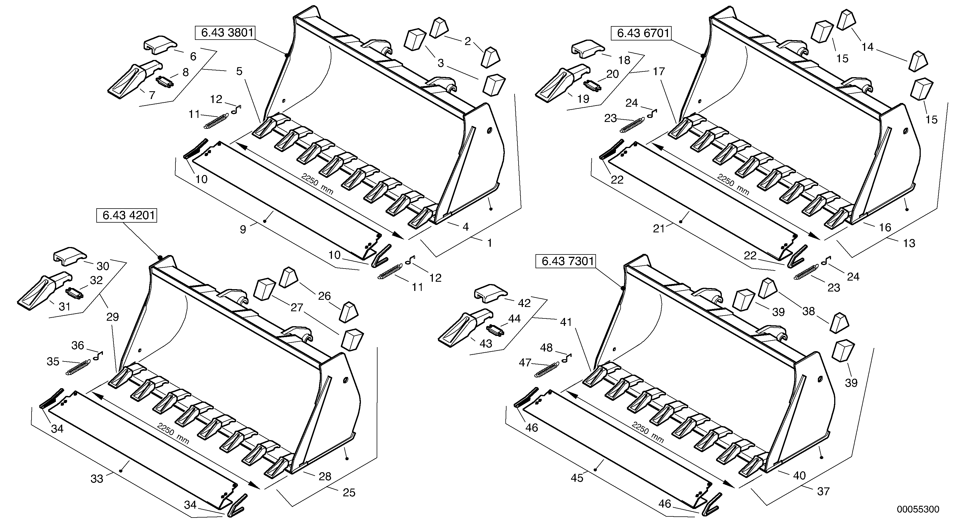 Bucket with teeth - TPV — volvo parts diagram
