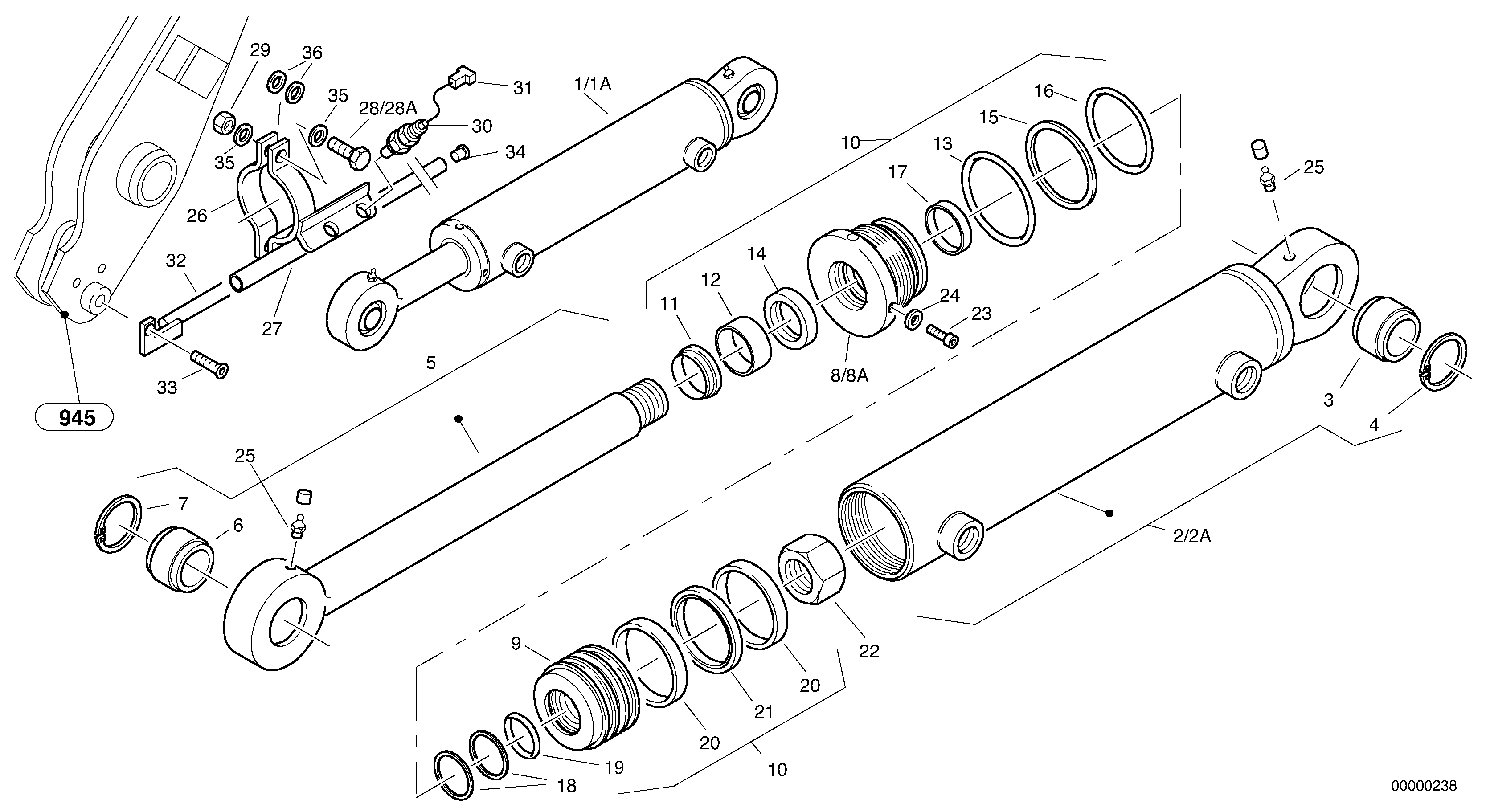 Tilt cylinder — volvo parts diagram