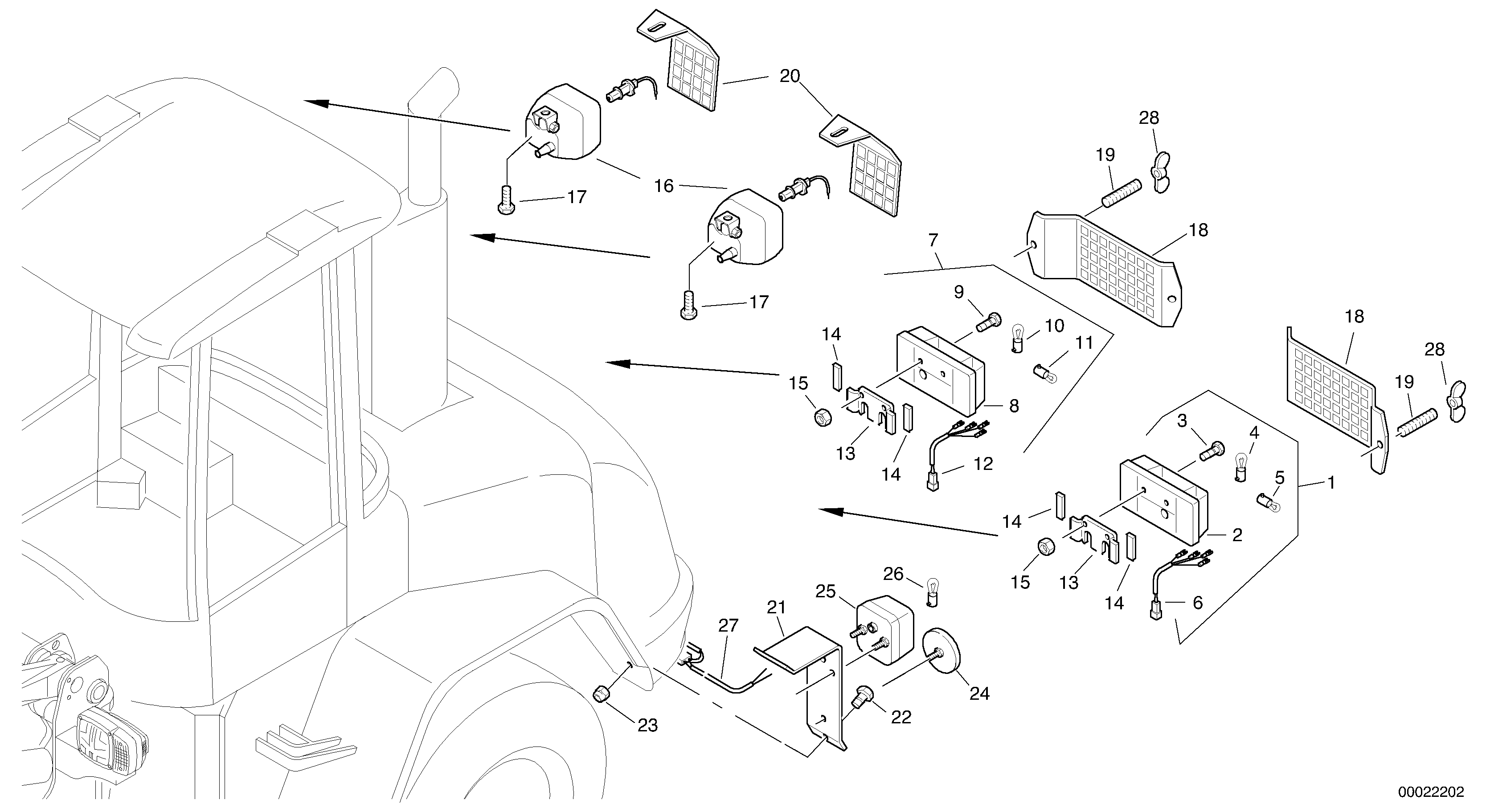 Lighting, rear — volvo parts diagram