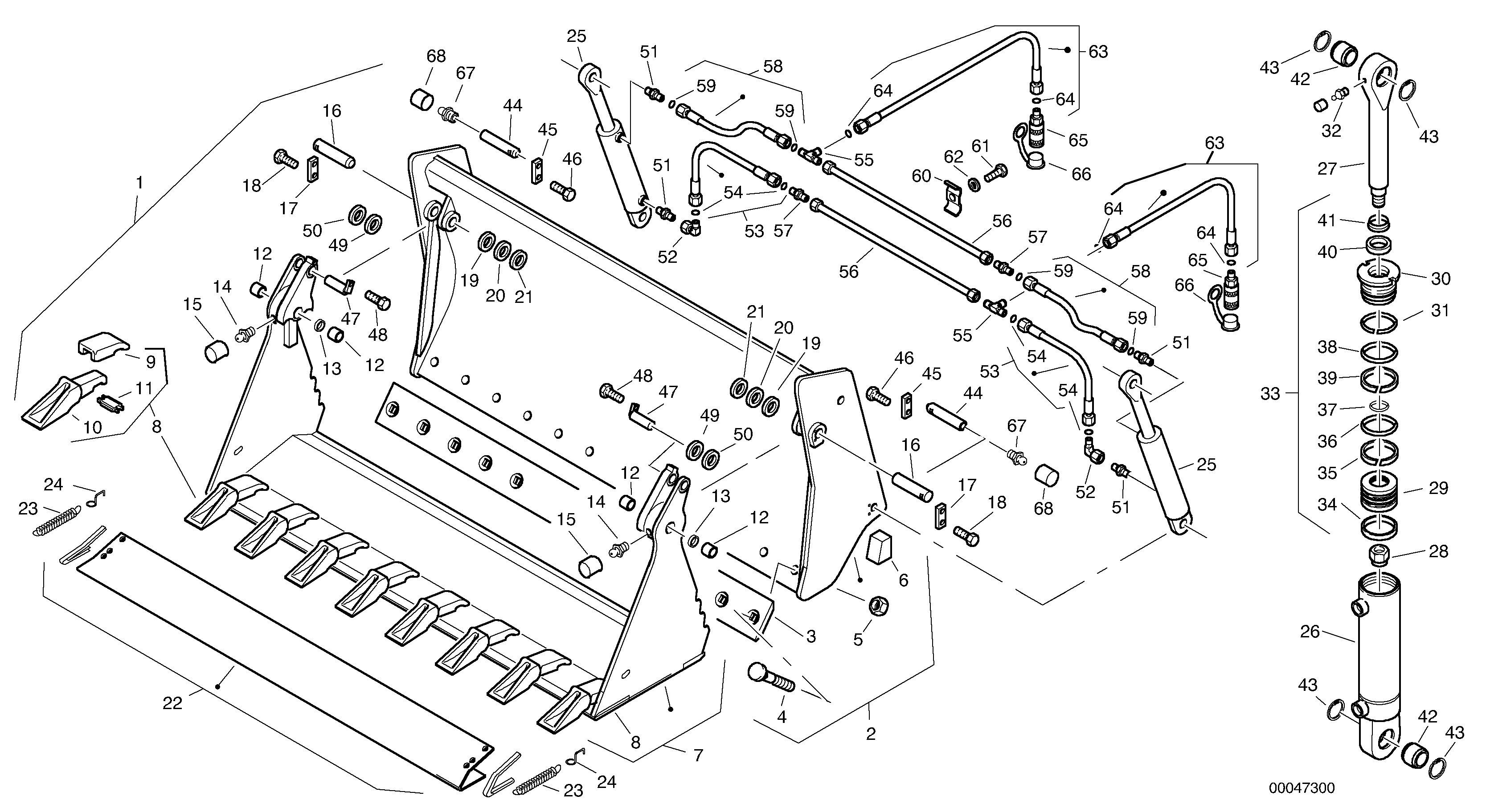 Combined bucket - TPZ without teeth — volvo parts diagram
