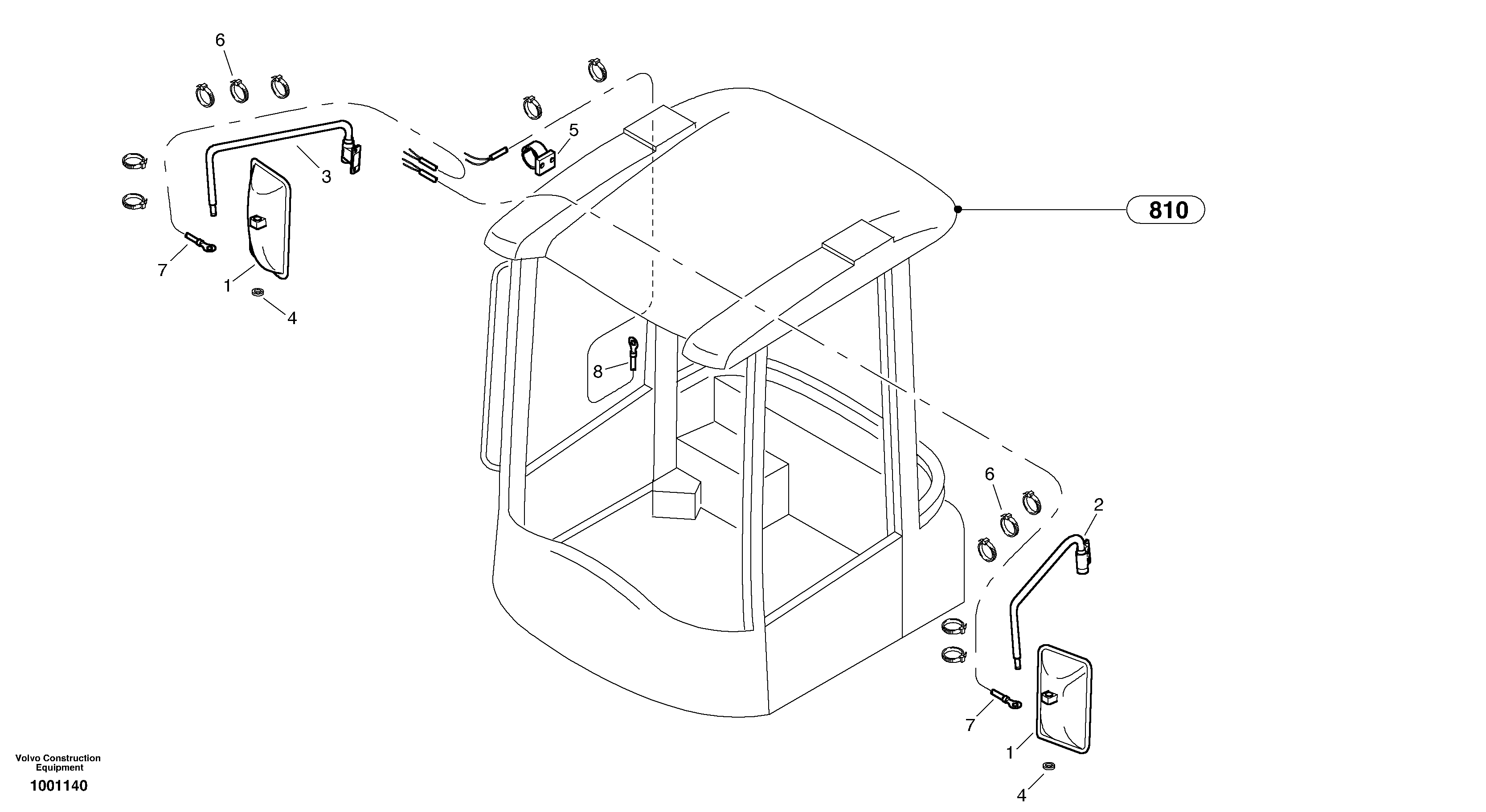 Rear-view mirror, to be heated — volvo parts diagram