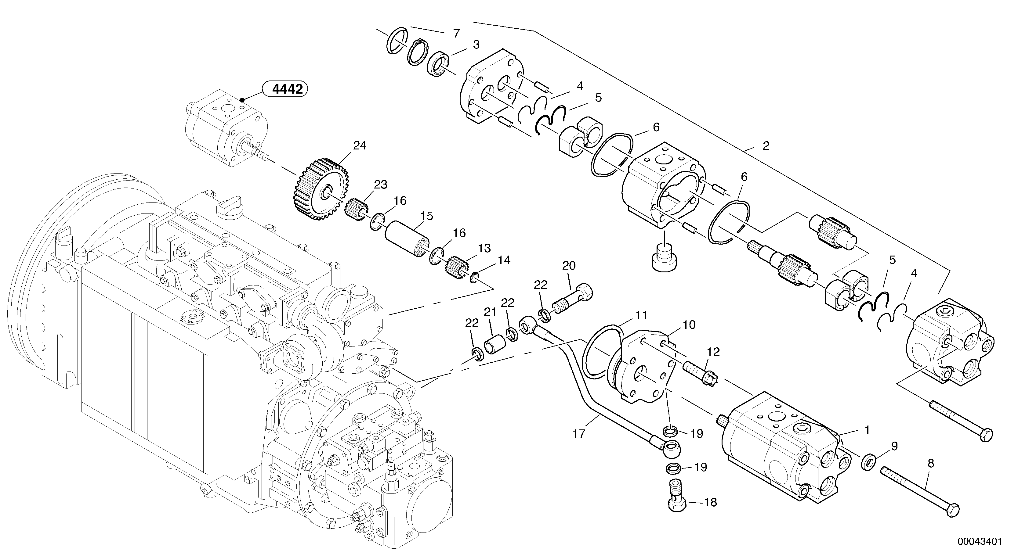 Steering pump — volvo parts diagram