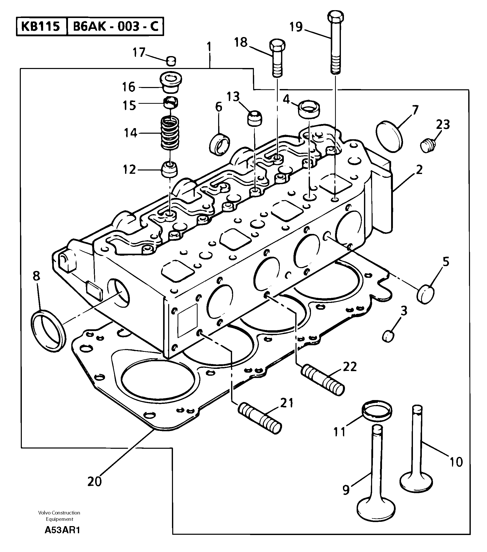 Cylinder head — volvo parts diagram