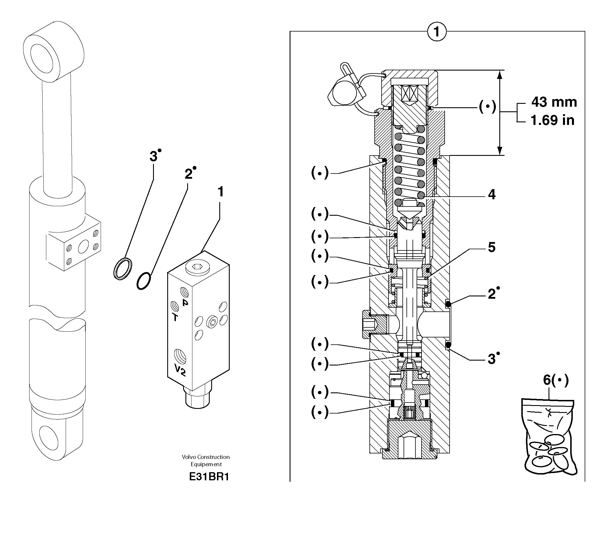 Safety valve ( dipper arm cylinder ) — volvo parts diagram