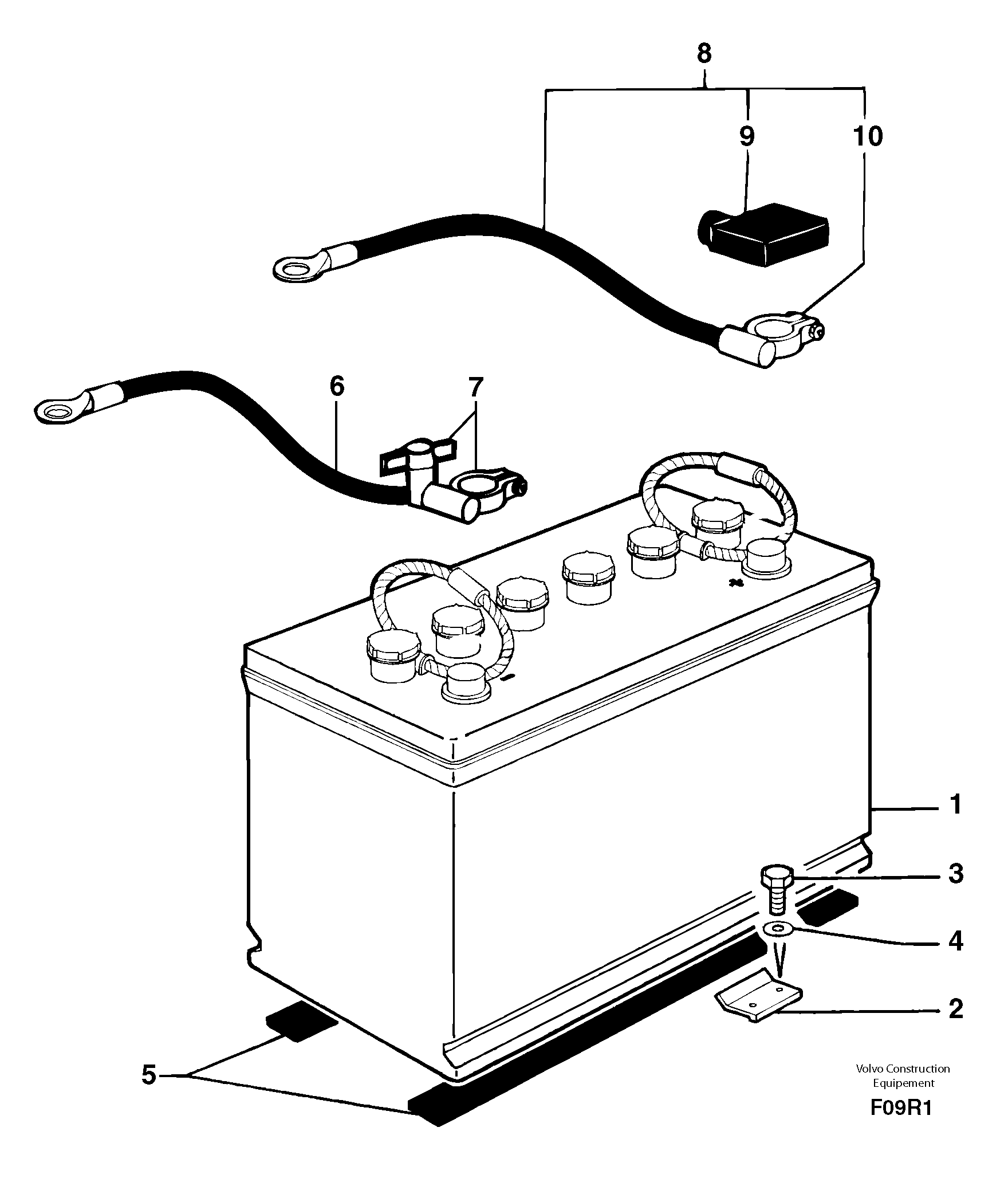Battery installation / without Puma — volvo parts diagram