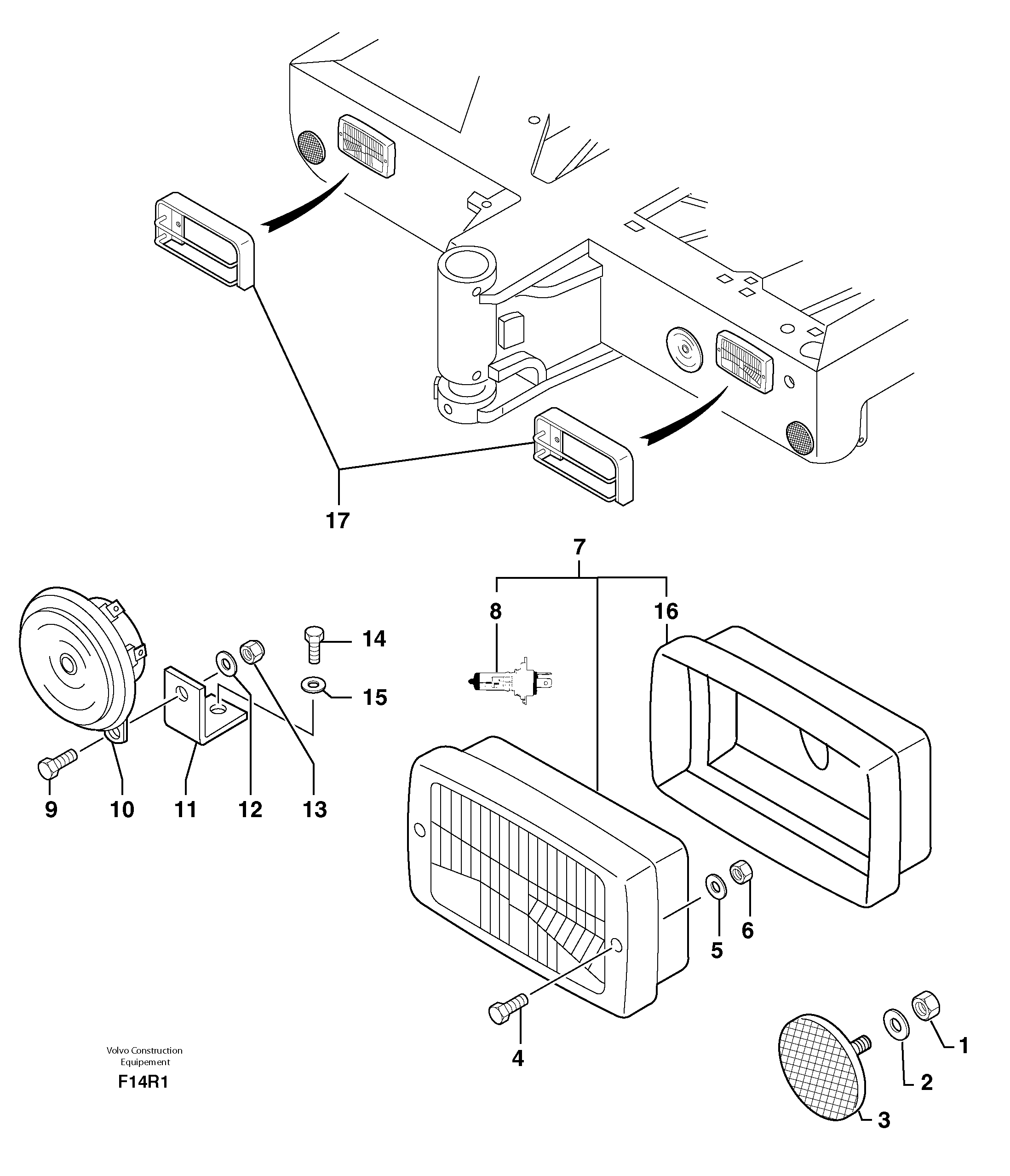 Front signal light — volvo parts diagram