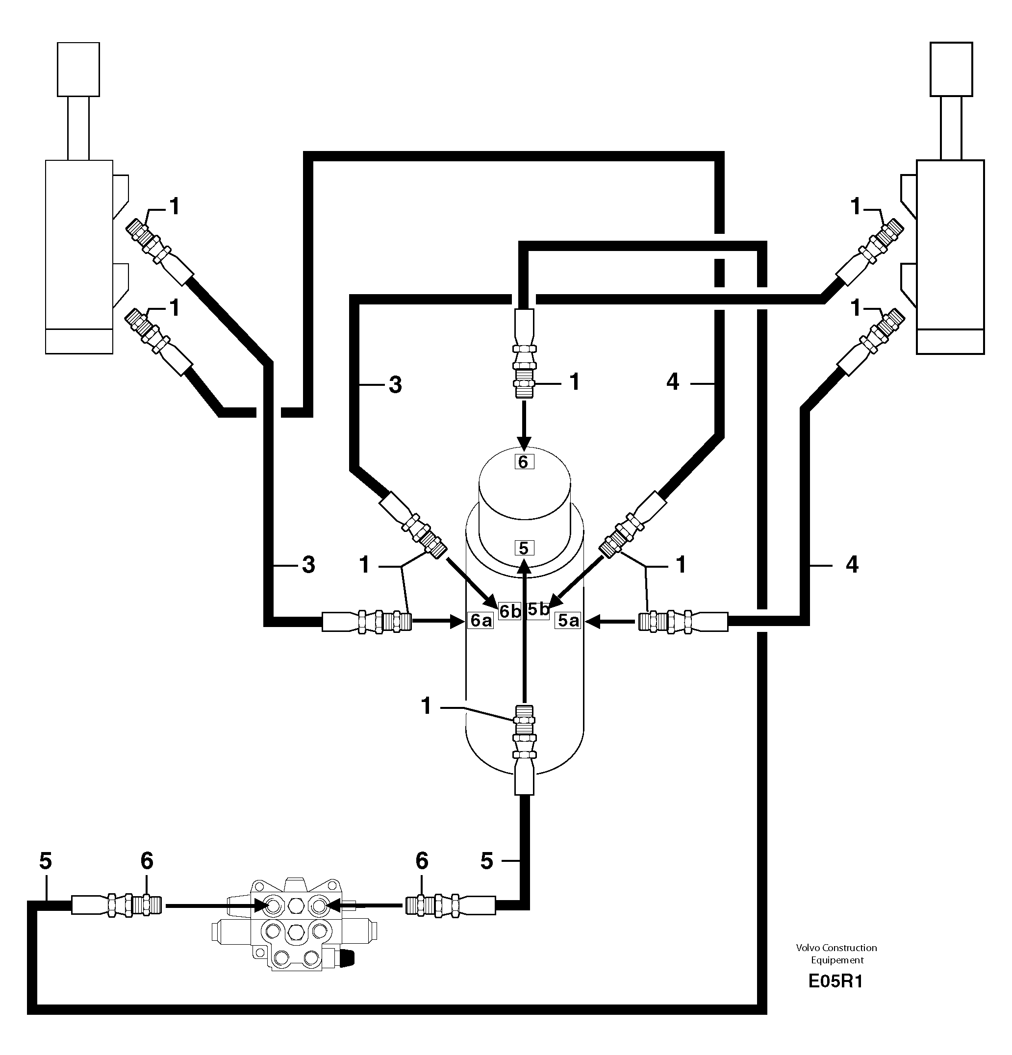 Hydr. circuit. ( dozer blade ) — volvo parts diagram