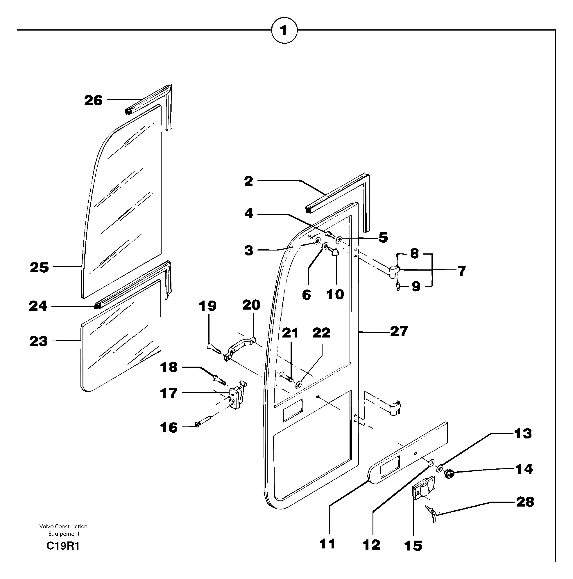Cab : door — volvo parts diagram