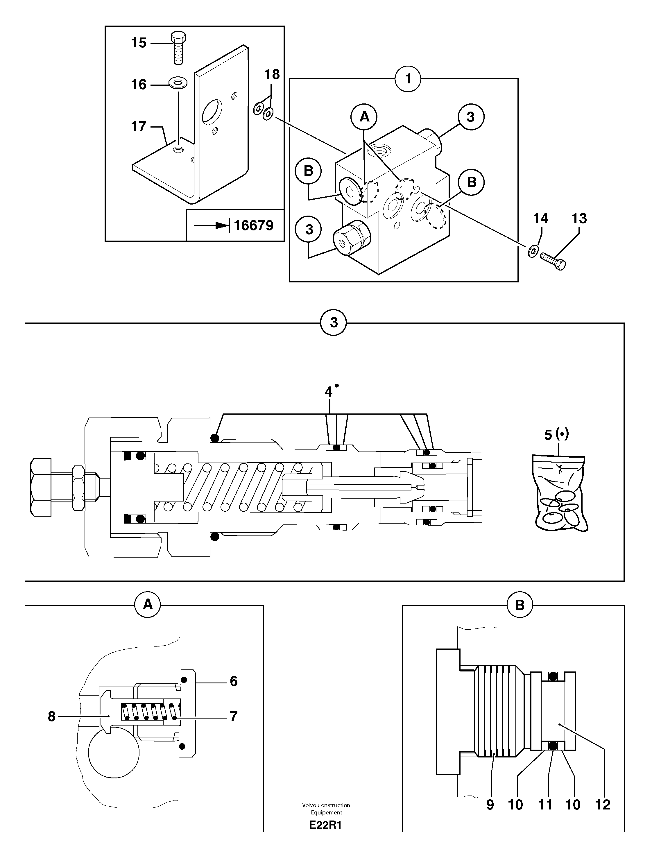 Pressure relief valve ( slewing ) — volvo parts diagram