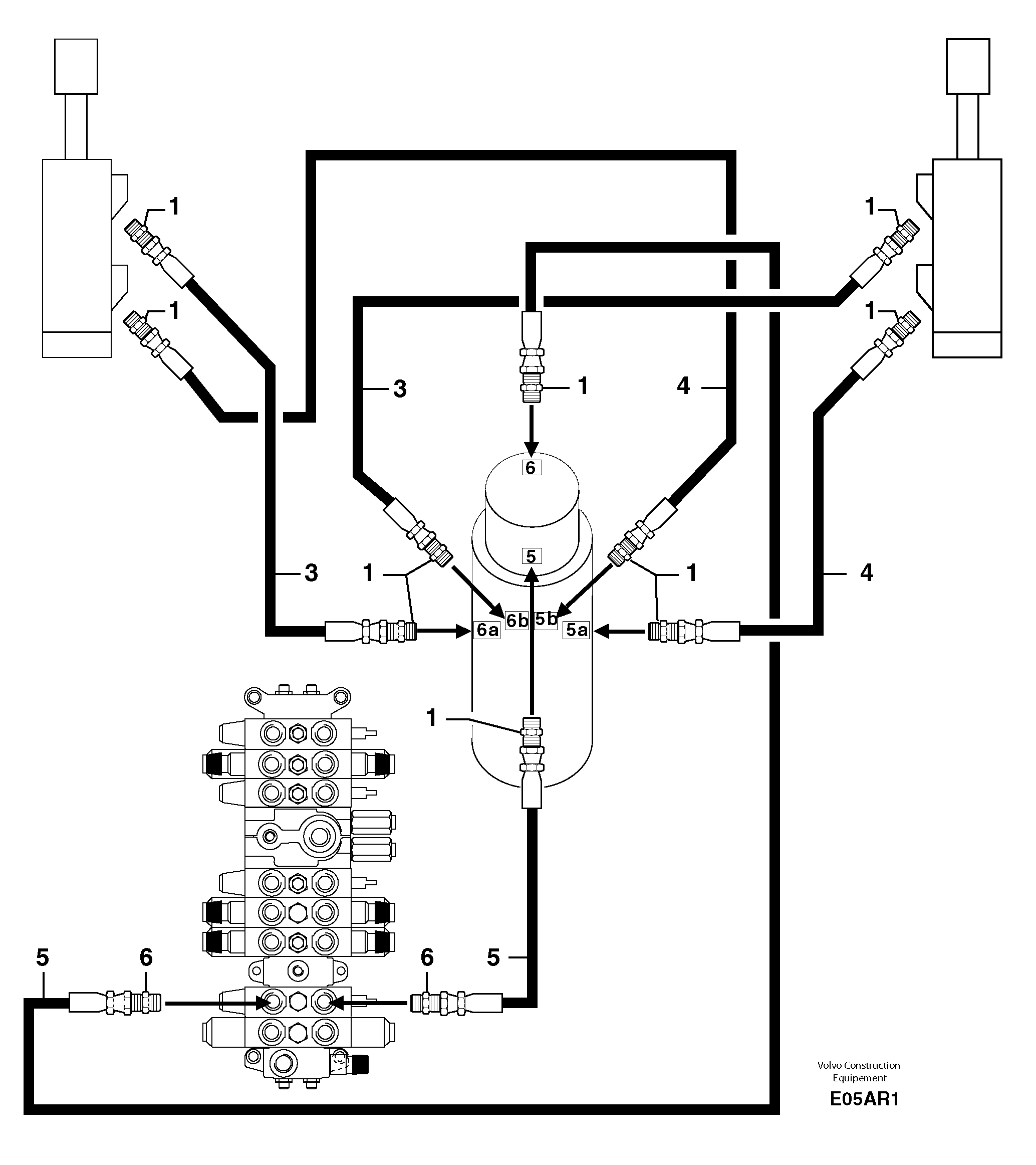 Hydr. circuit. ( dozer blade ) — volvo parts diagram