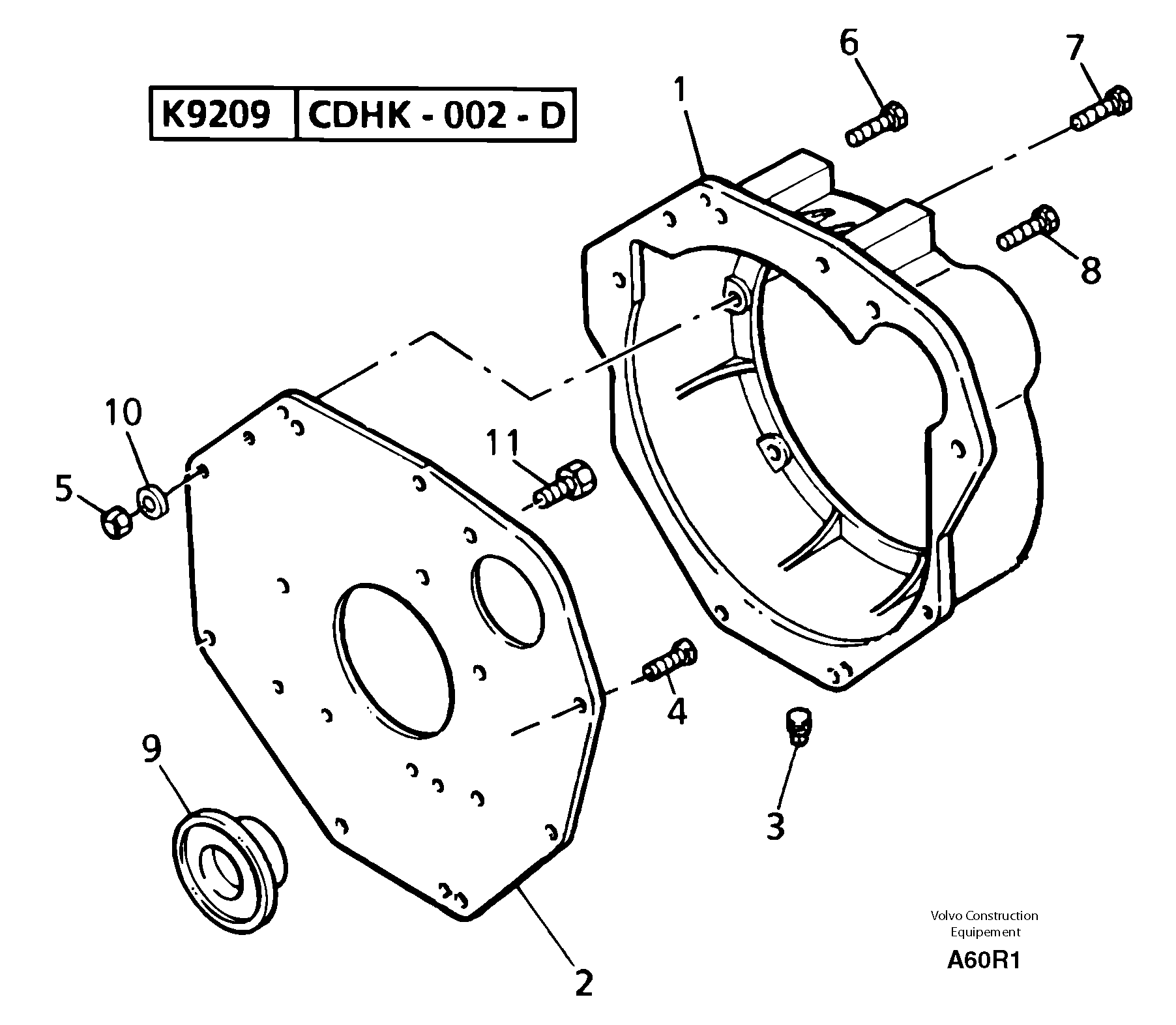 Flywheel housing — volvo parts diagram
