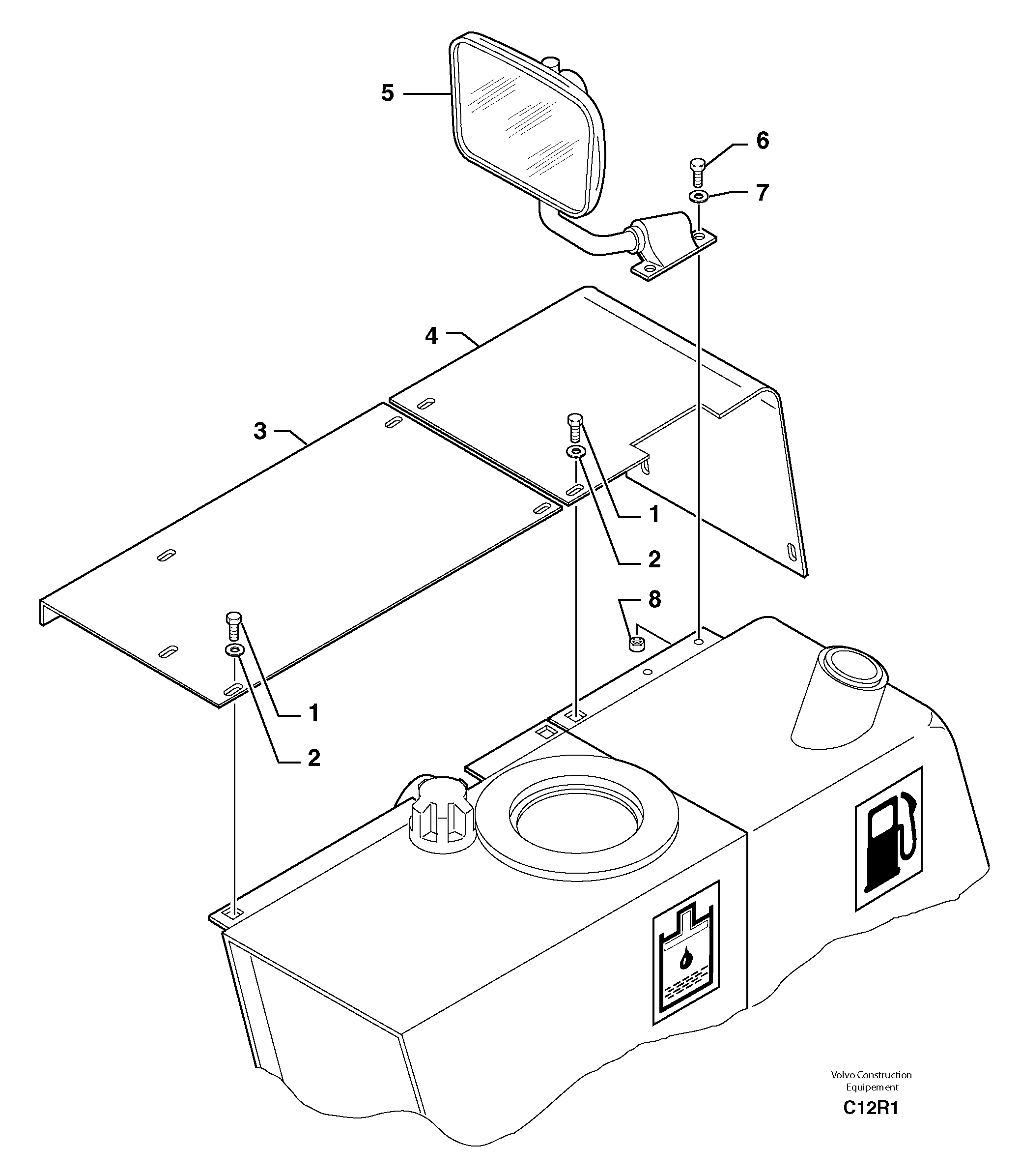 Rear-view mirror — volvo parts diagram