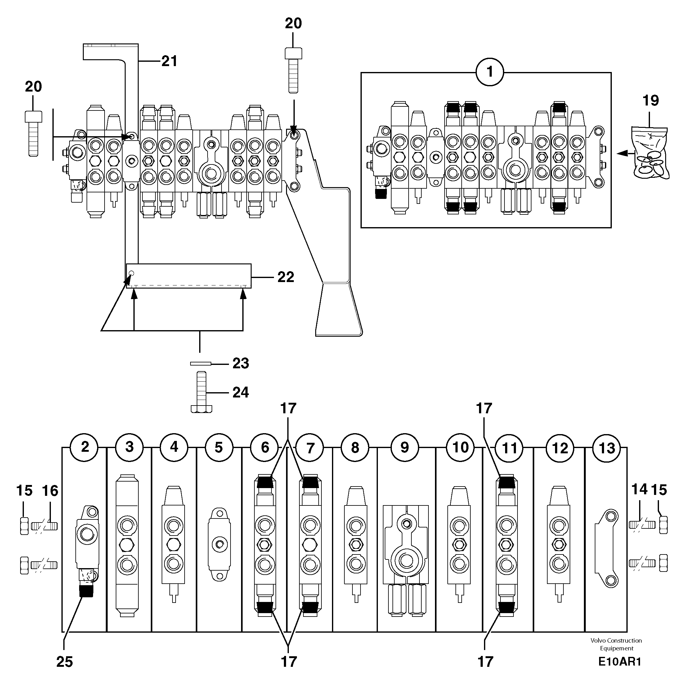 Control valve : 8 spools — volvo parts diagram