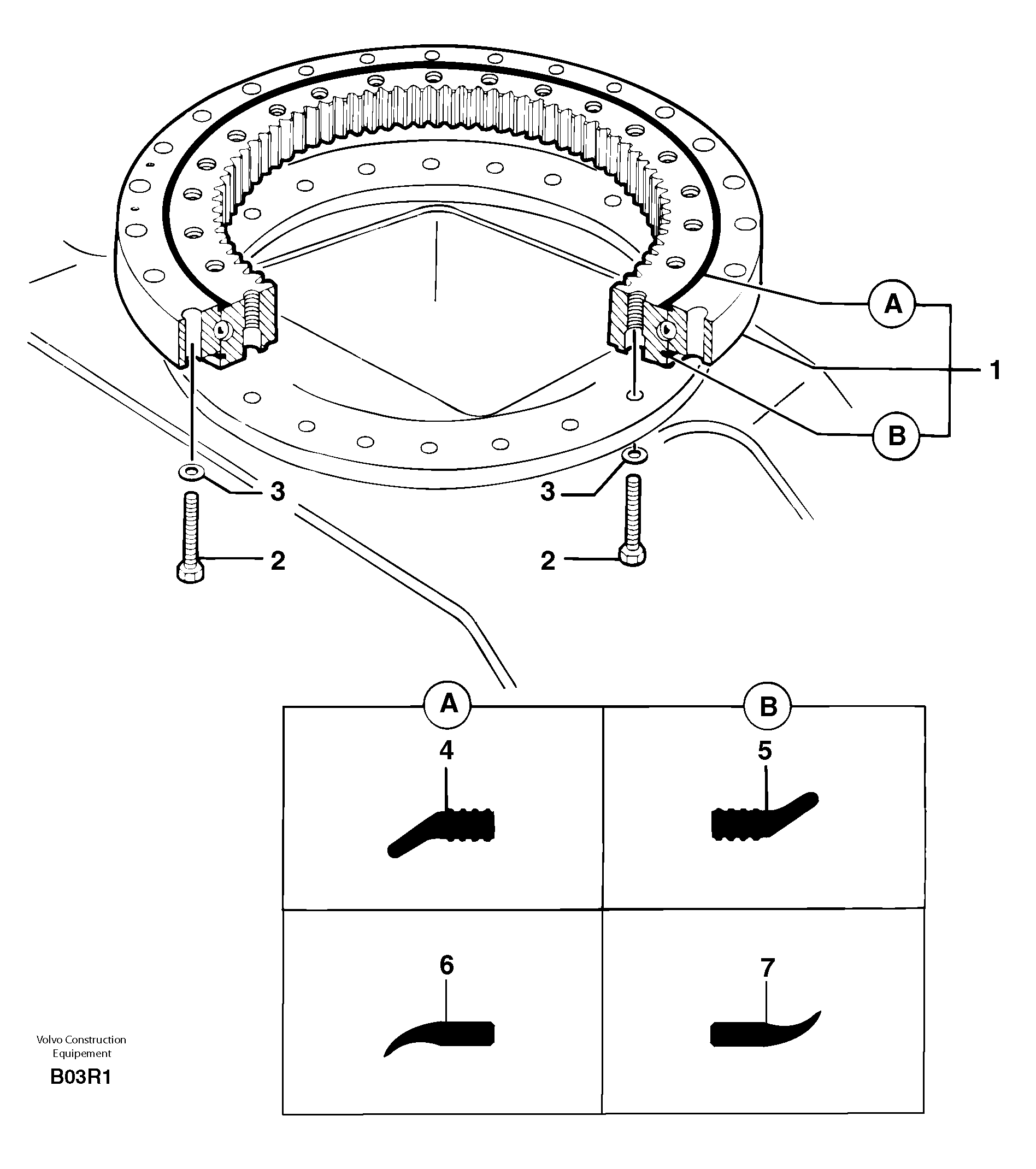 Slewing ring — volvo parts diagram