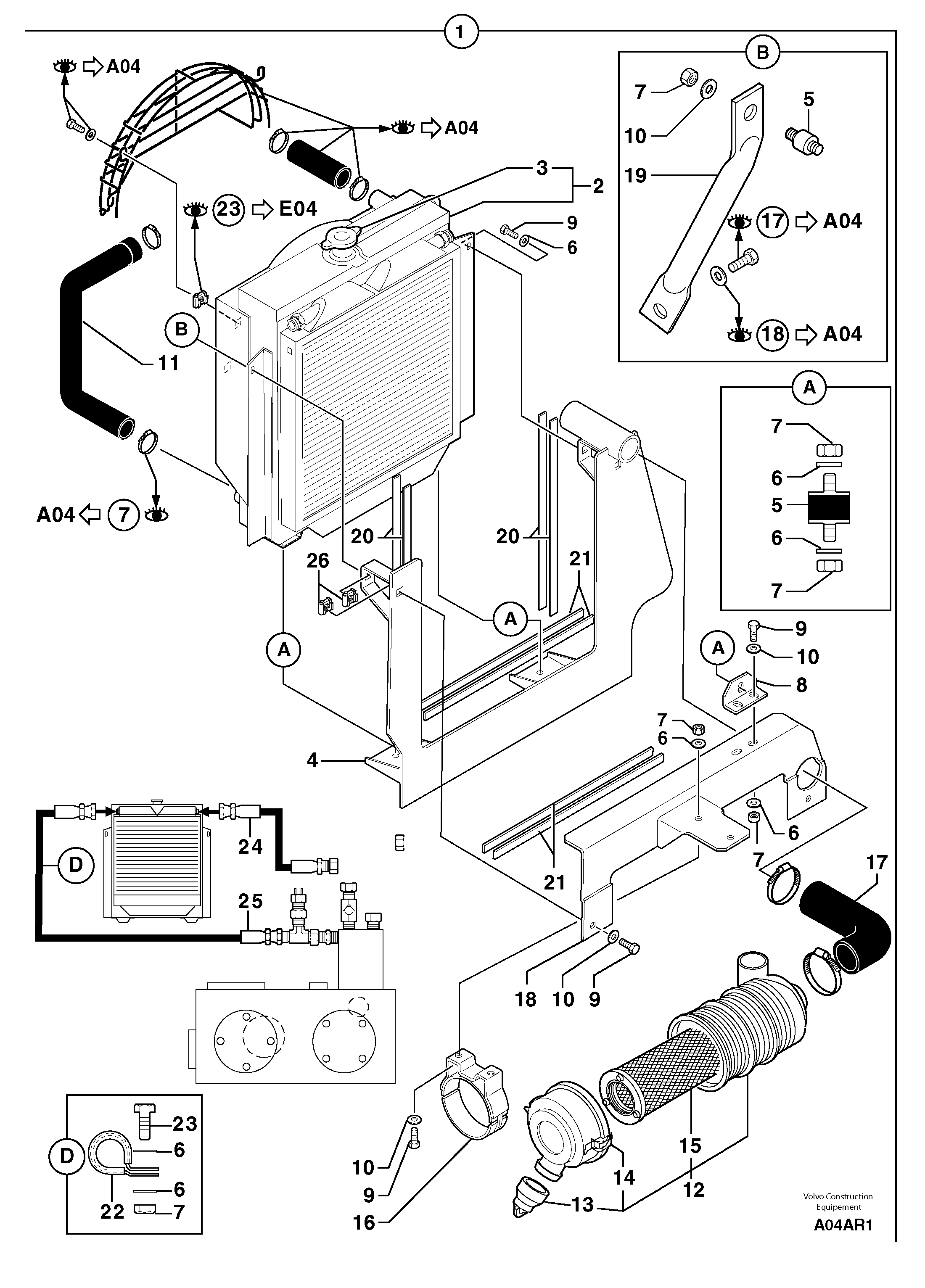 Radiator ( water ) / oil cooler ( kit ) — volvo parts diagram