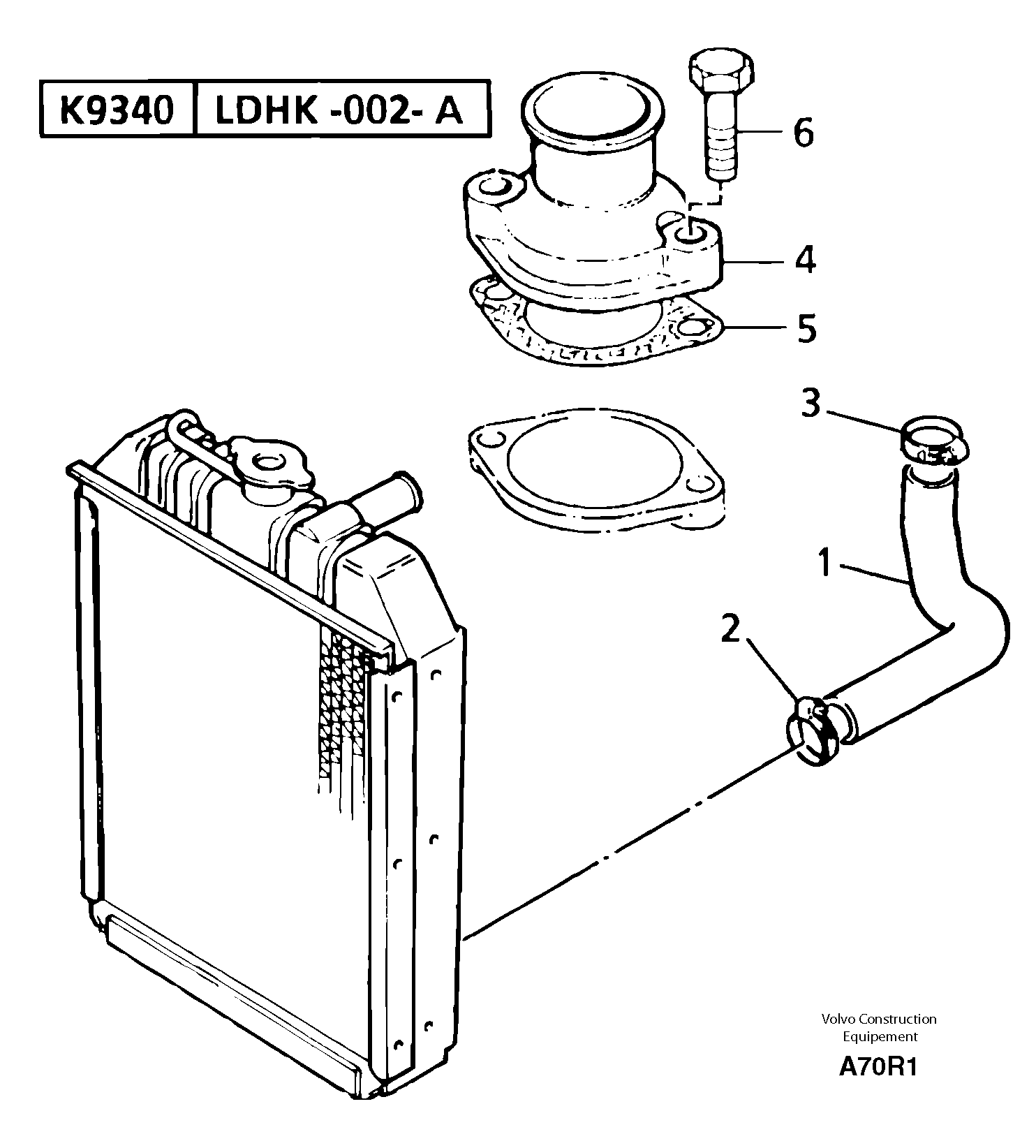 Water outlet and inlet — volvo parts diagram