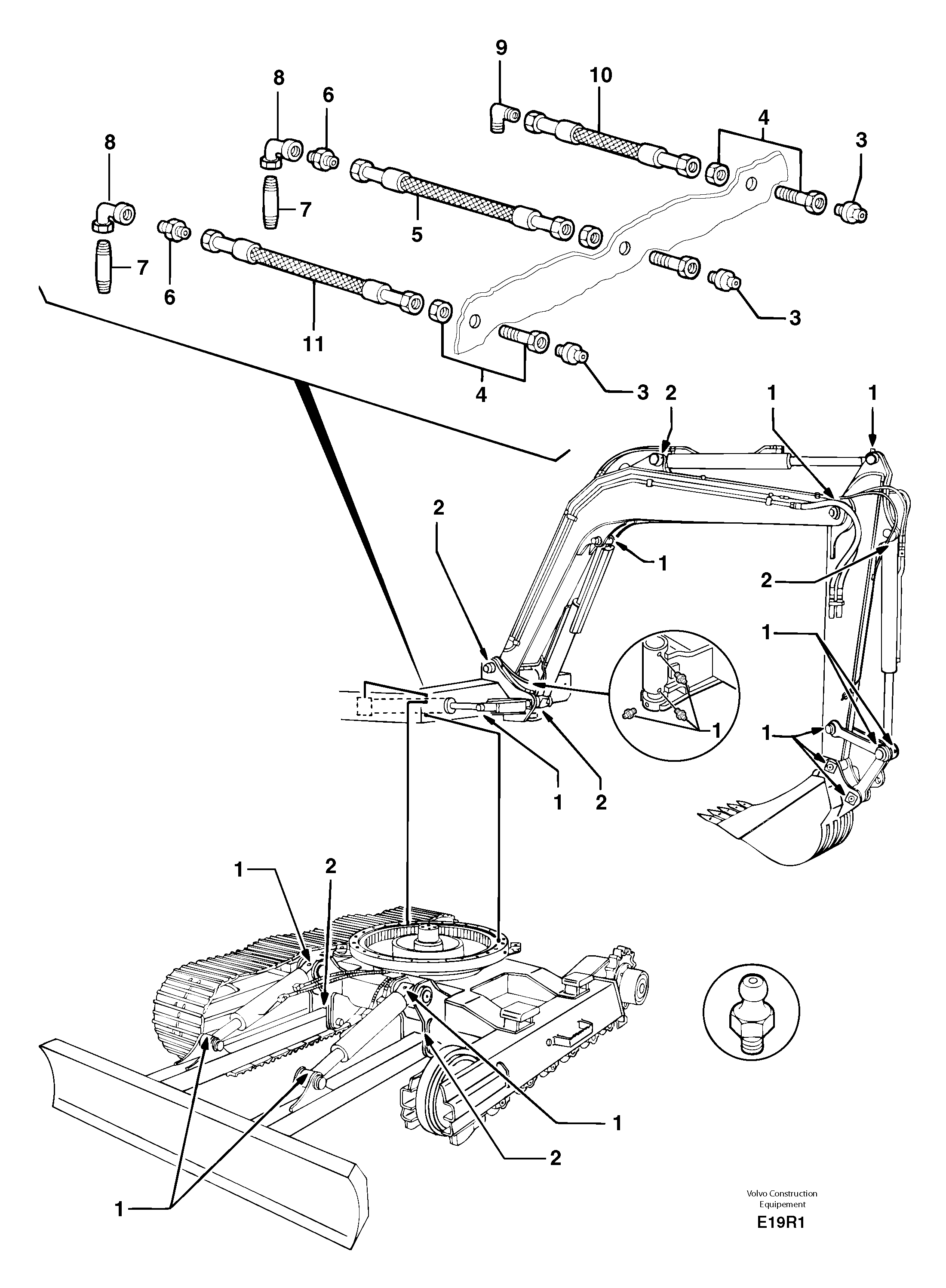 Lubrication chart — volvo parts diagram