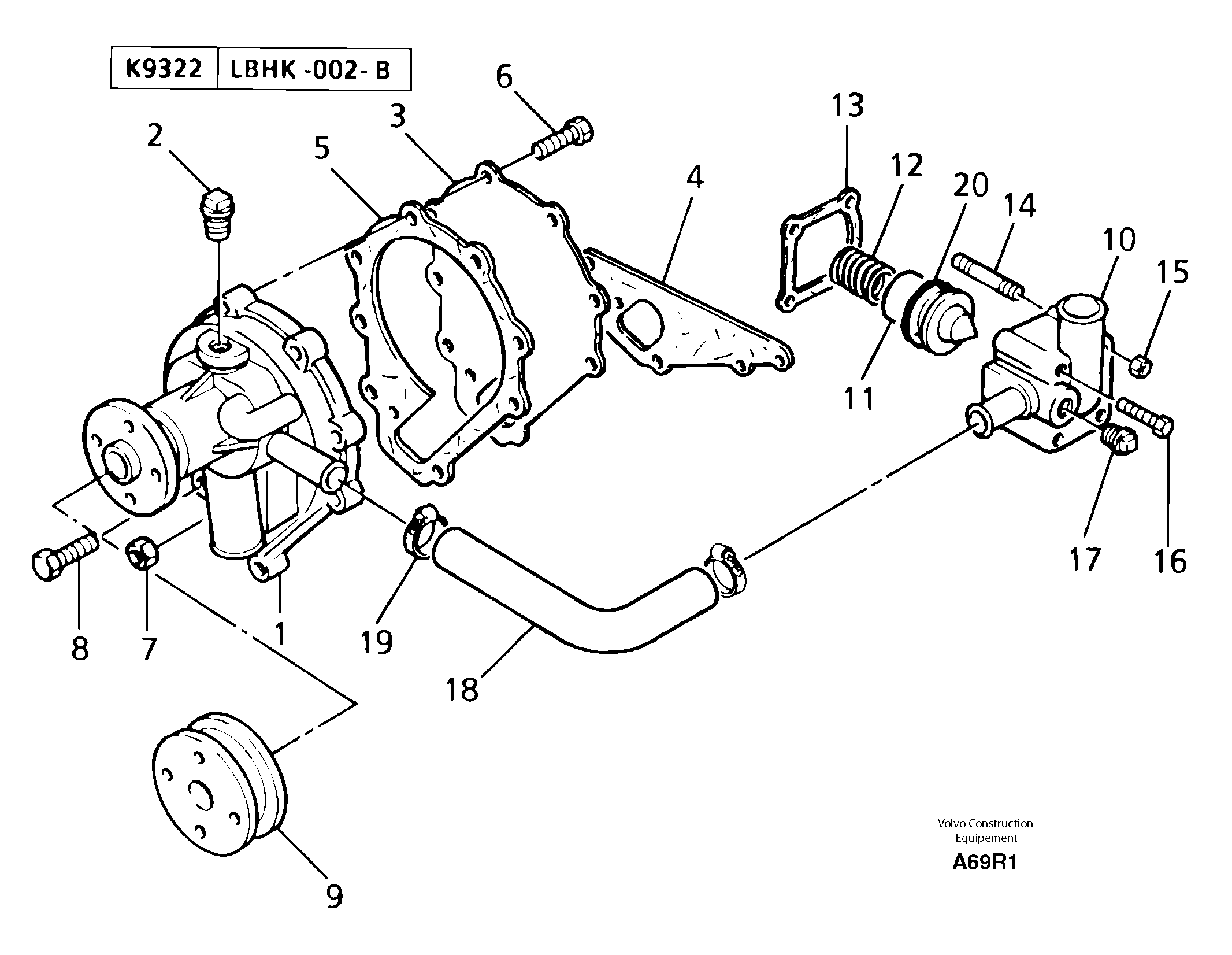 Water pump / thermostat — volvo parts diagram