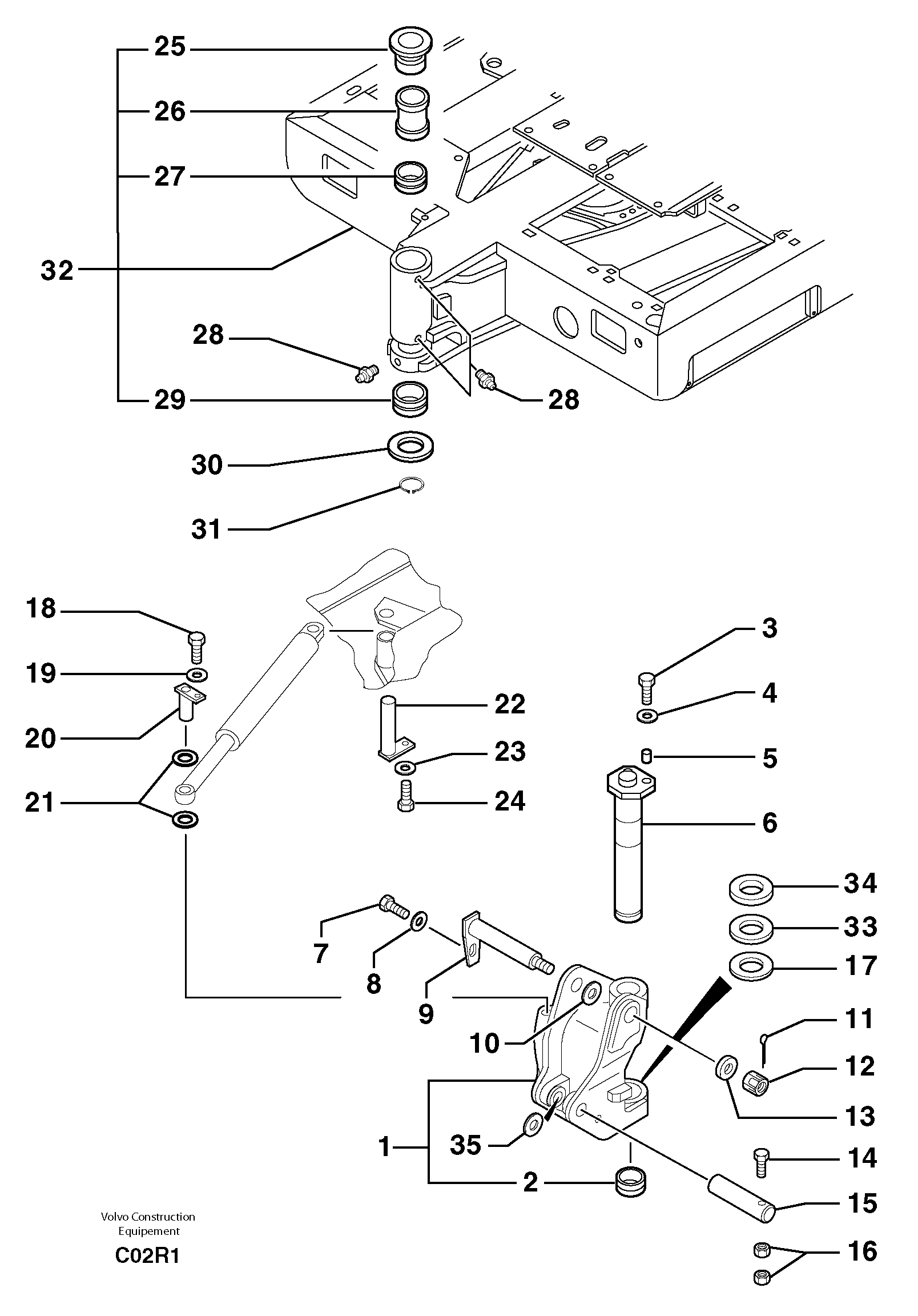 Platform / pivot pin — volvo parts diagram