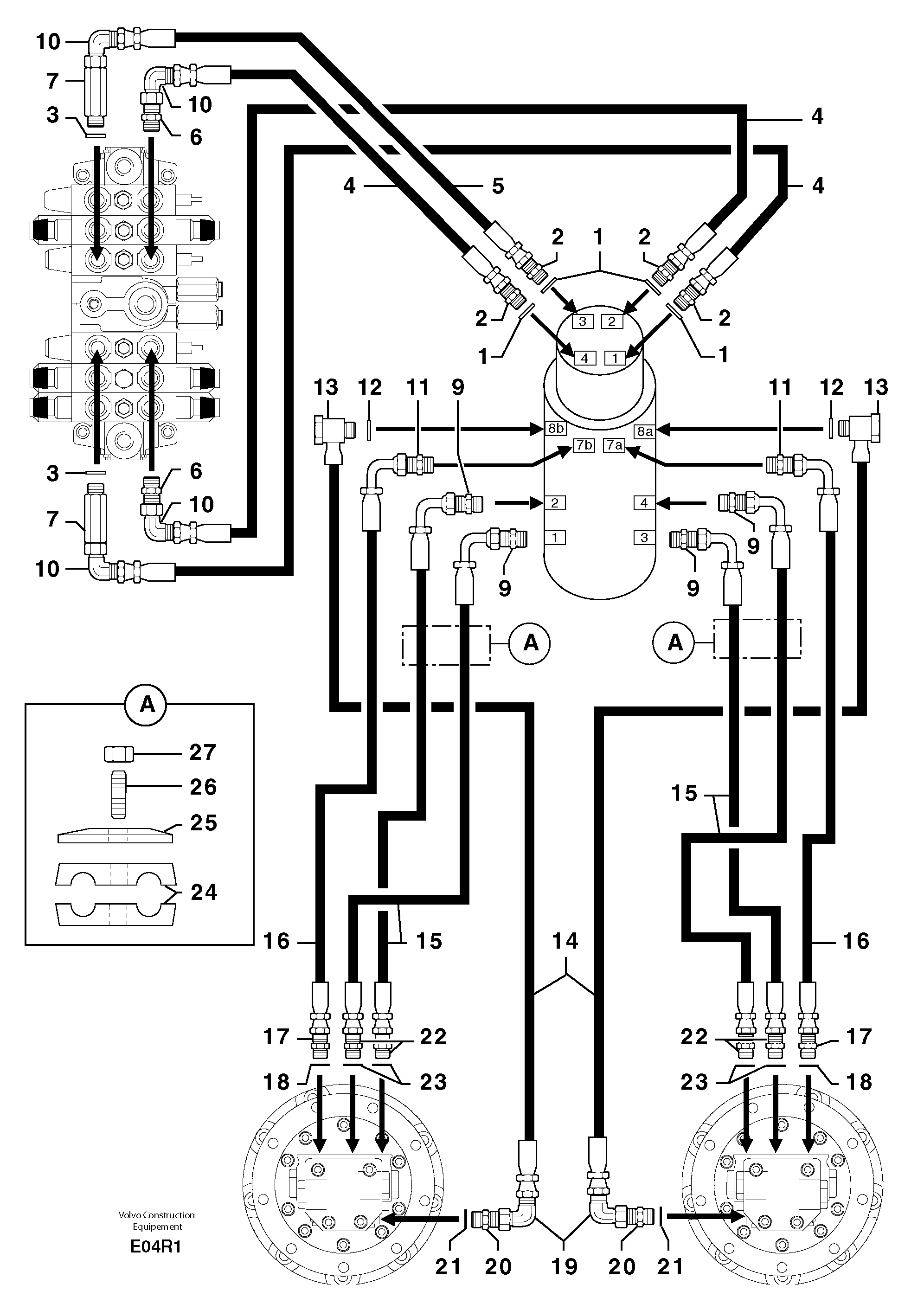 Hydr. circuit. ( travelling ) — volvo parts diagram