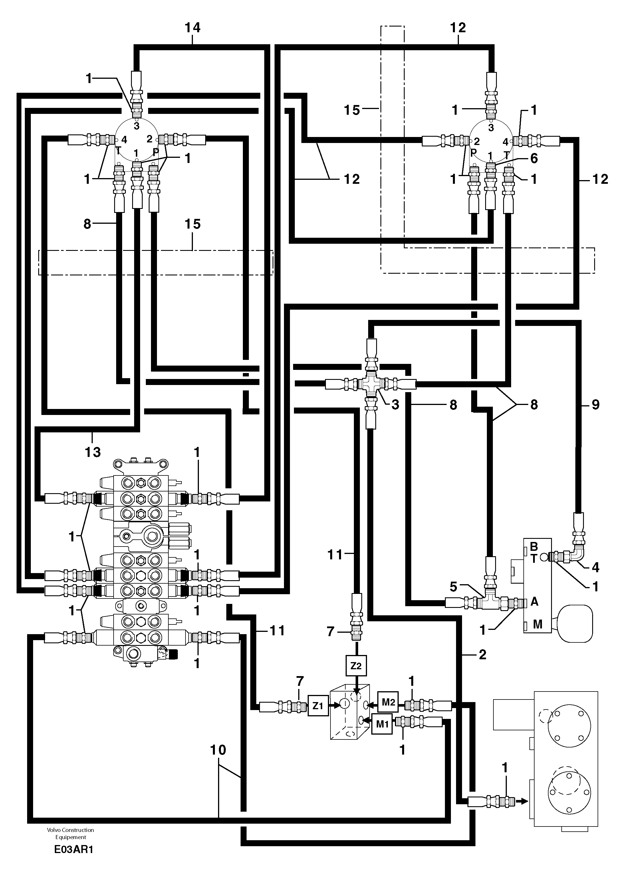 Hydr. circuit ( control's attachment ) — volvo parts diagram
