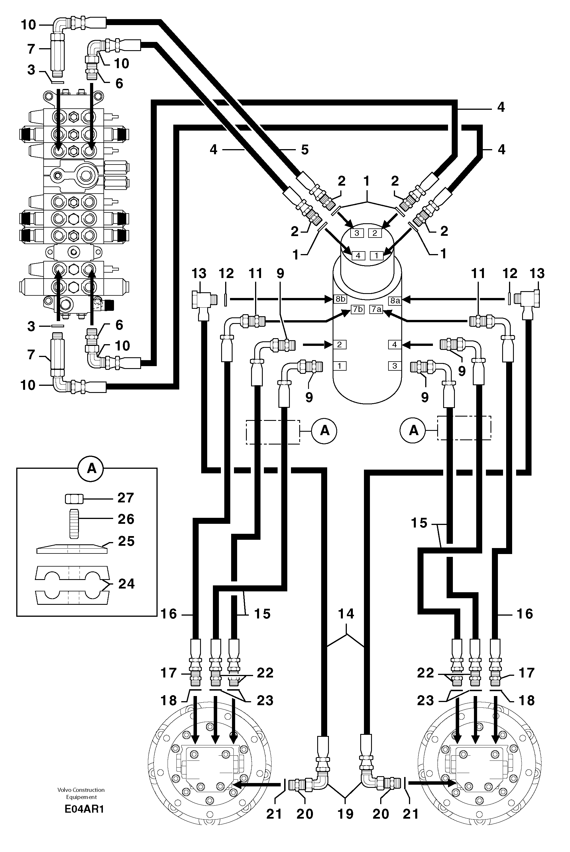 Hydr. circuit. ( travelling ) — volvo parts diagram