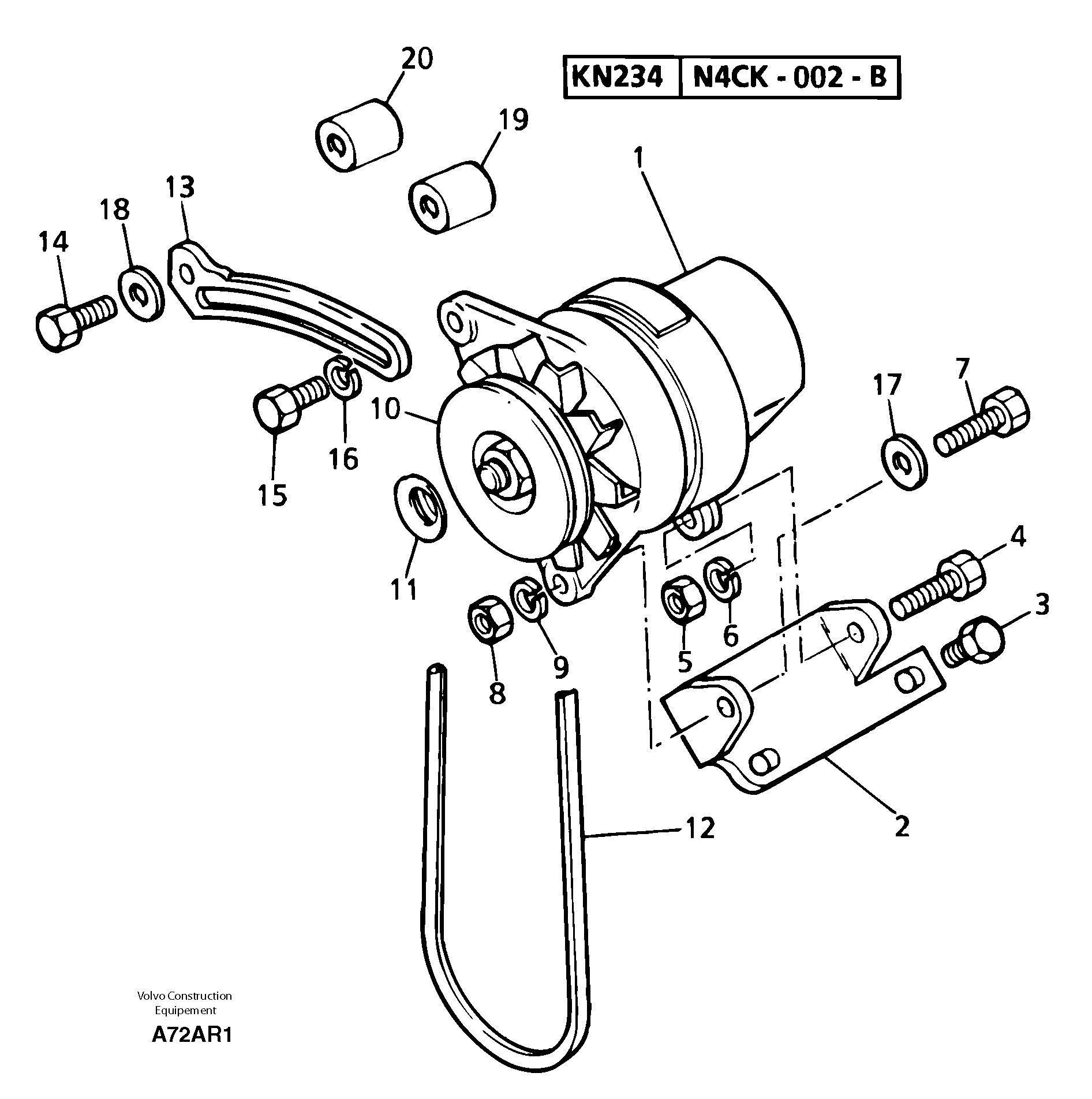 Alternator installation — volvo parts diagram